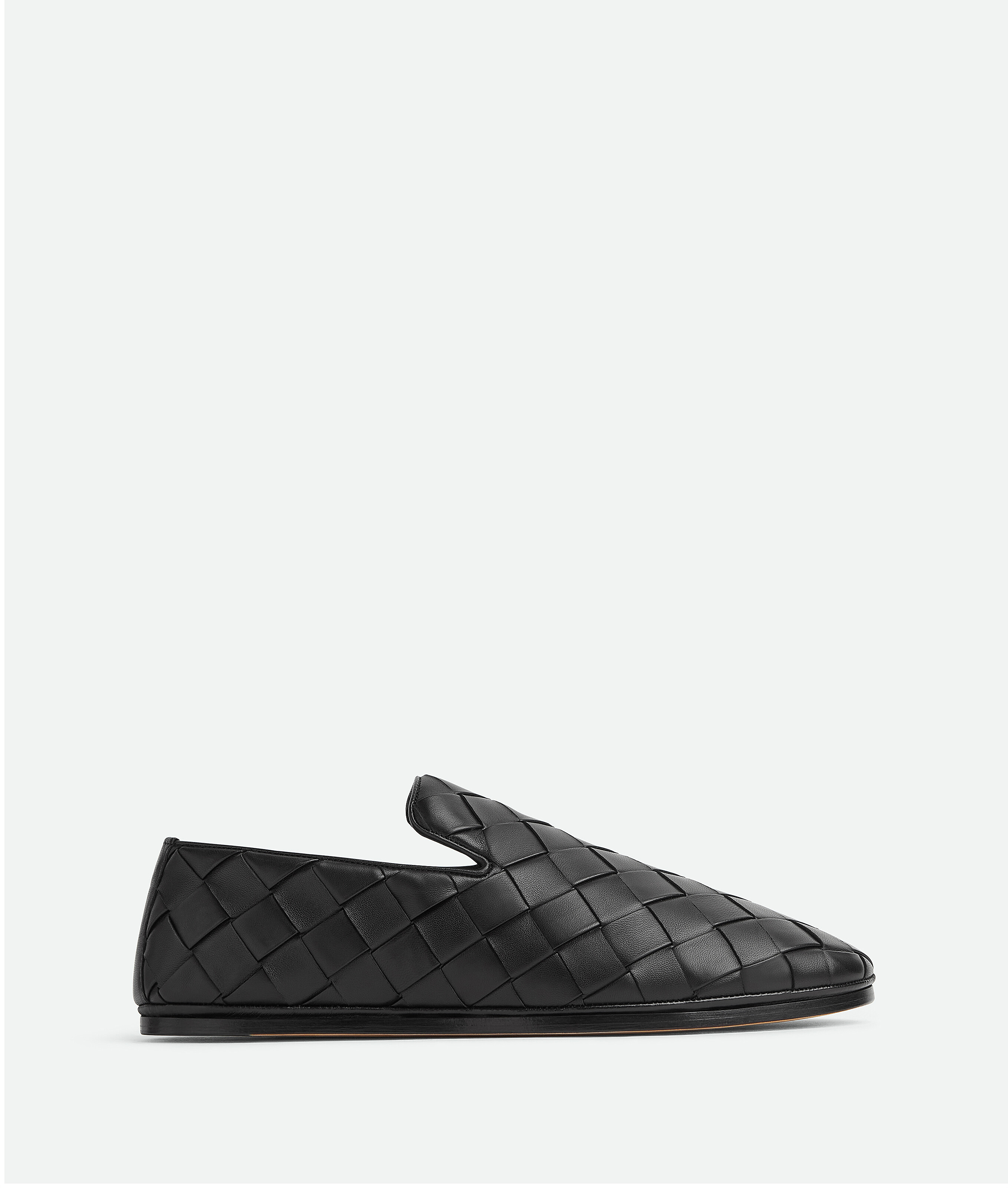 Bottega Veneta Leather Slip-on Sneakers With Intrecciato Motif In Black