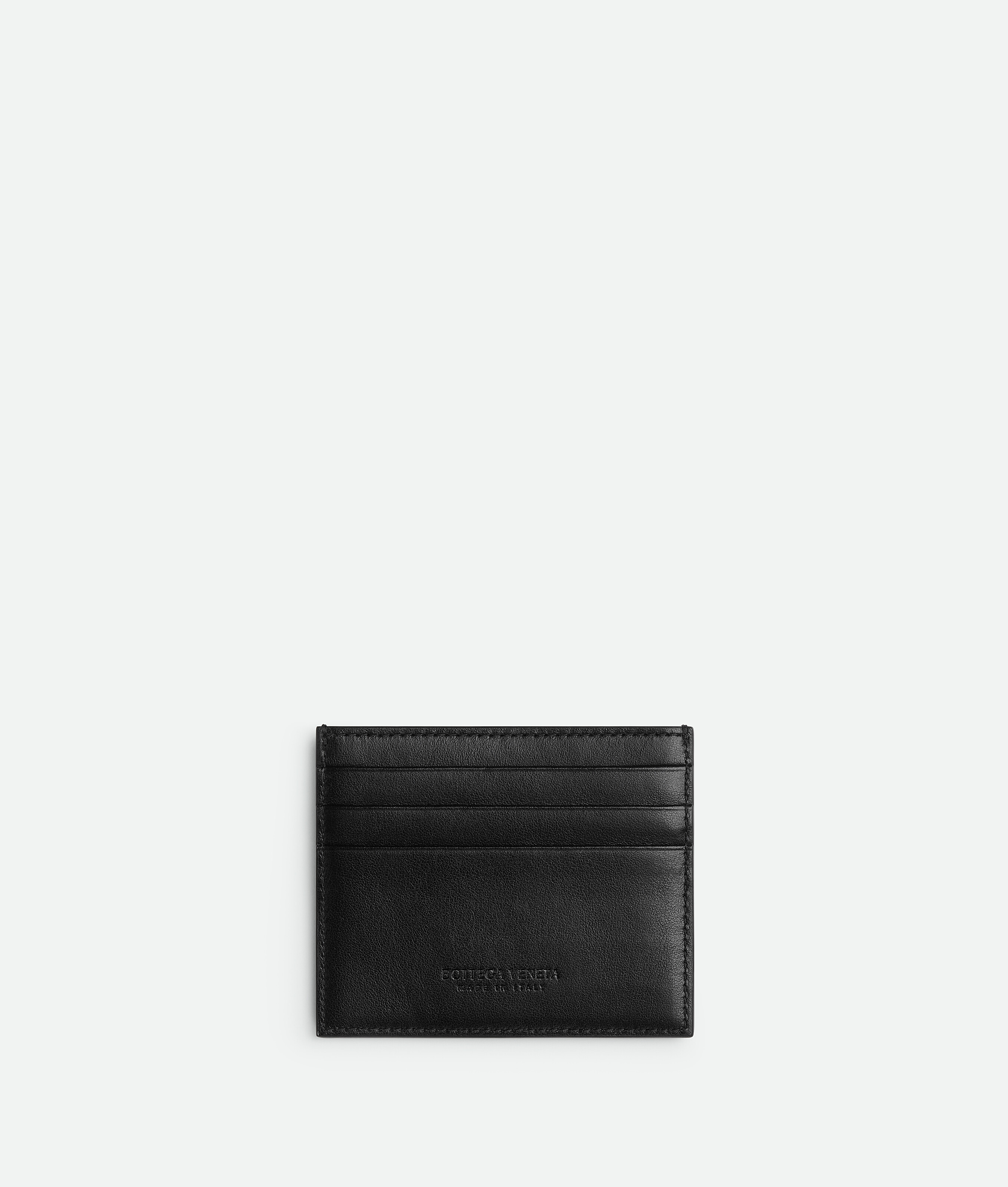 Shop Bottega Veneta Intrecciato Credit Card Case In Black