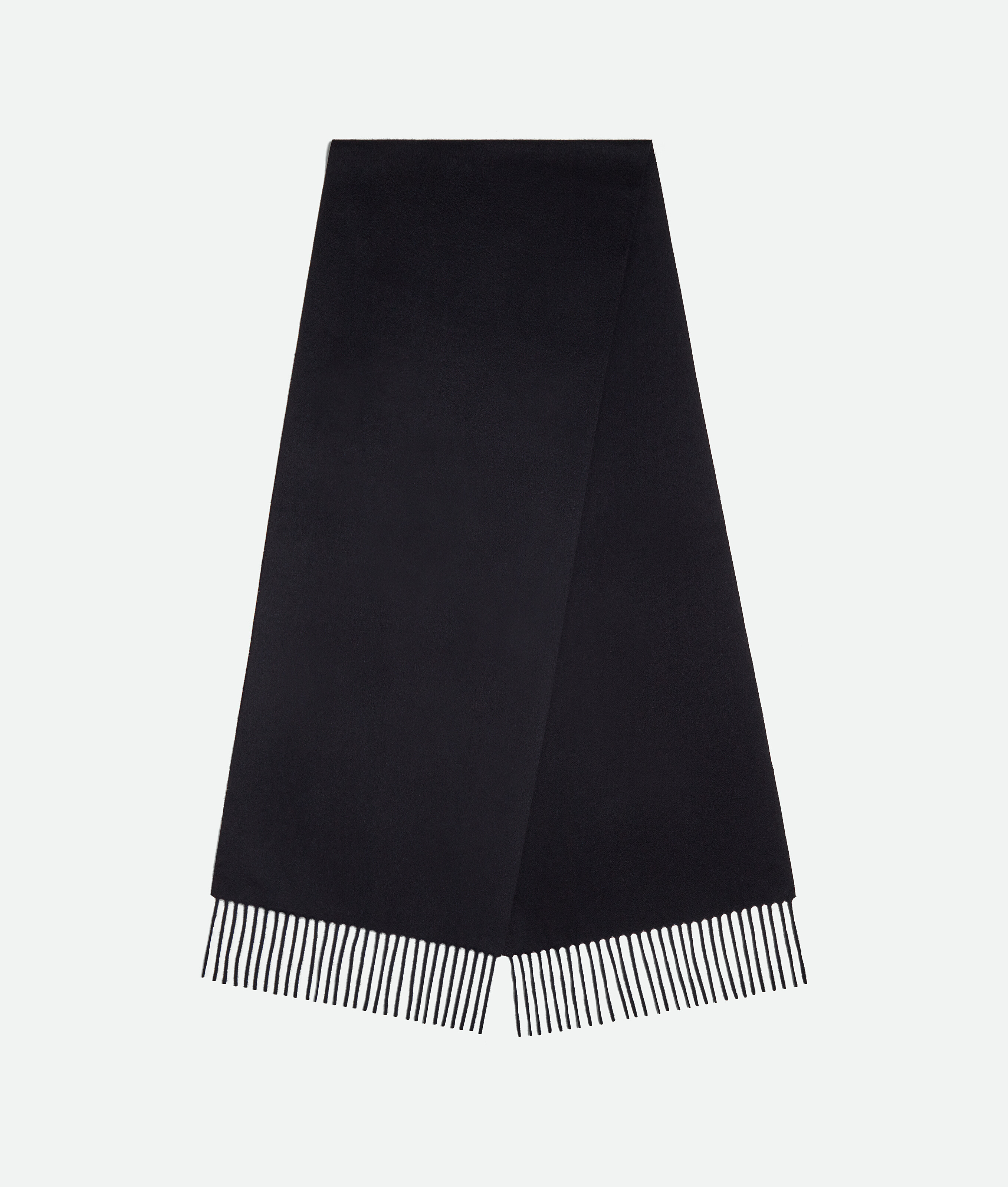 Shop Bottega Veneta Cashmere Scarf With Leather Patch In Blue