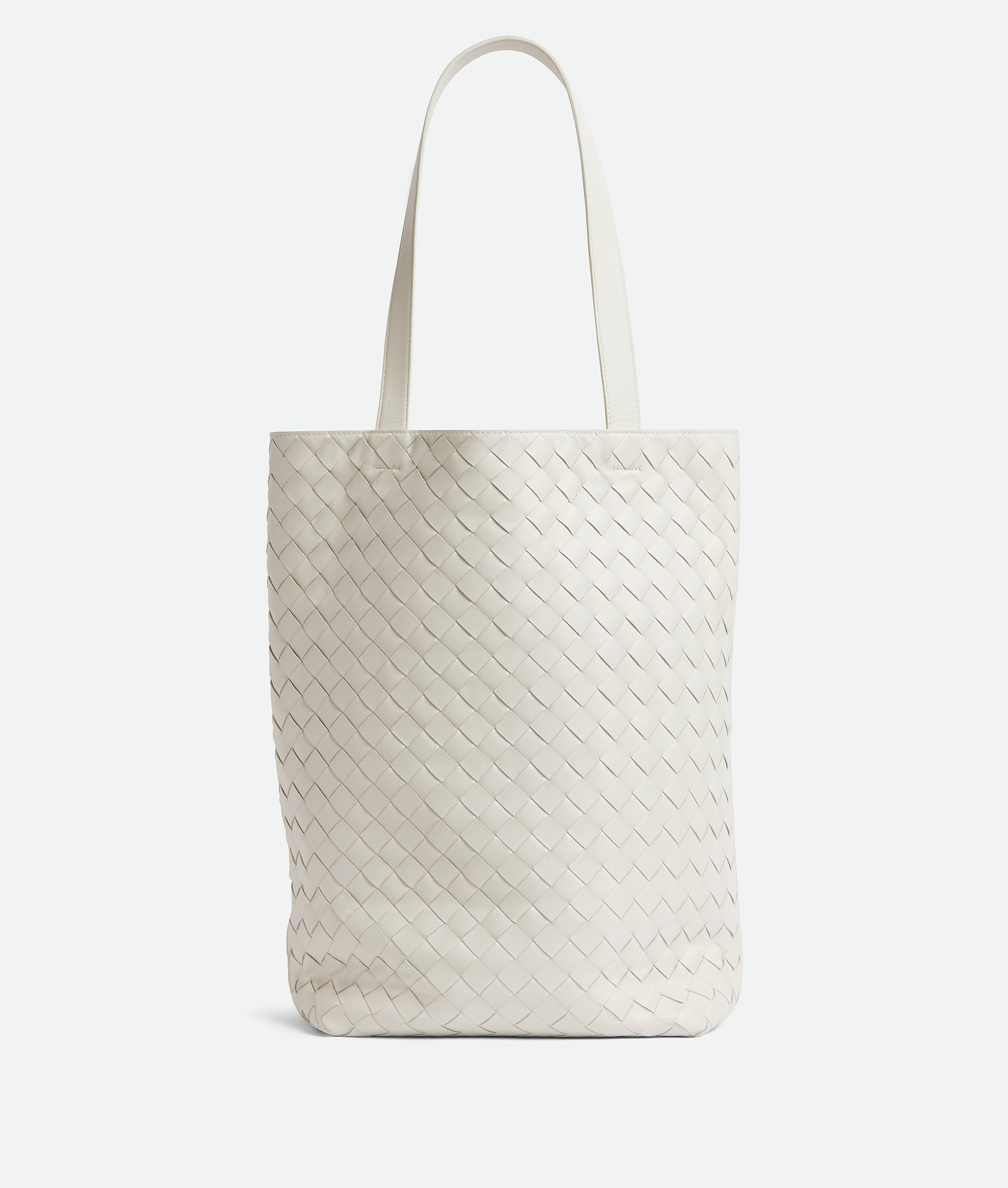 Bottega Veneta Chain Tote Small Model Shopping Bag in Grey Intrecciato