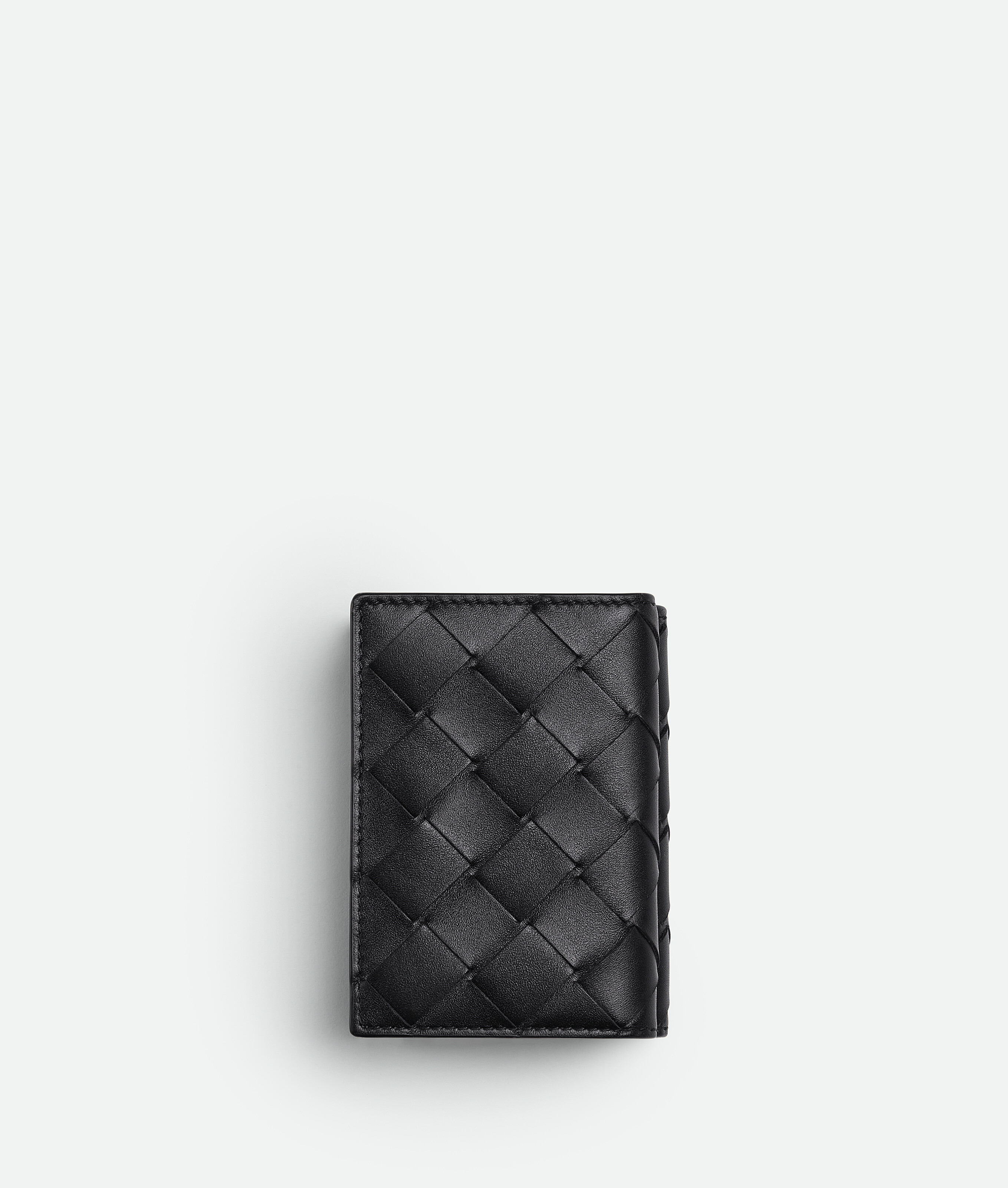 Bottega Veneta Intrecciato Tiny Tri-fold Wallet - Black - Man -