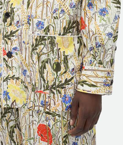 Pyjama en viscose et soie à motif floral