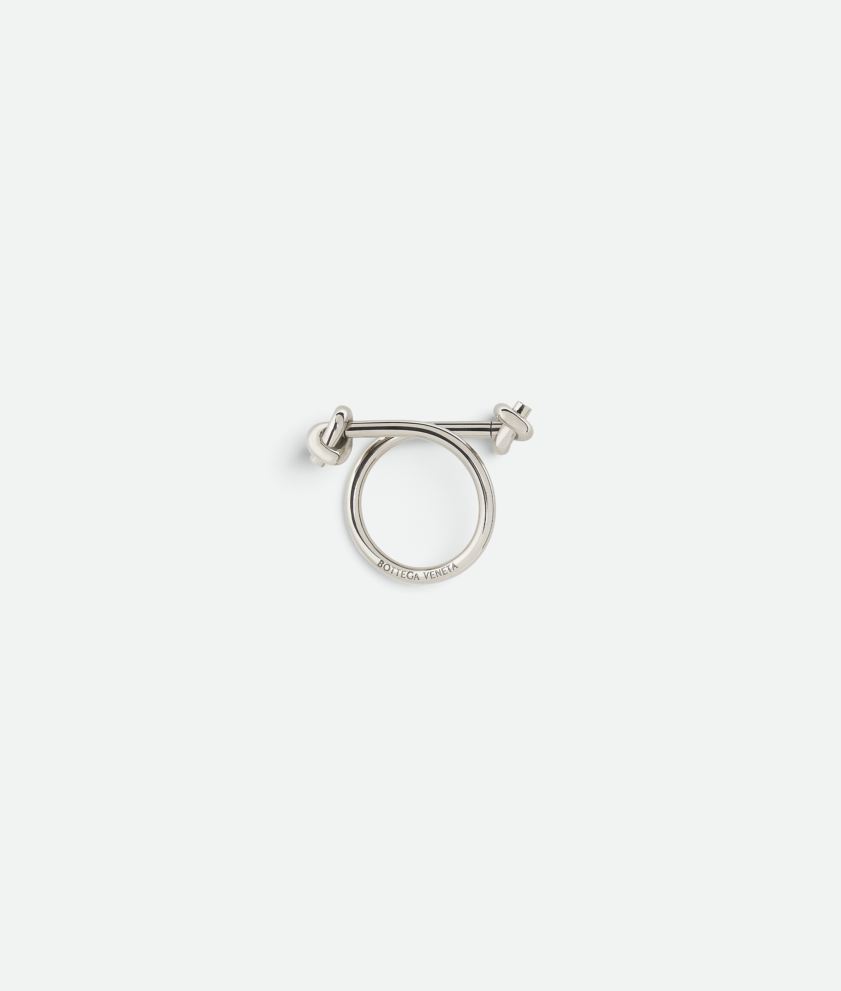 Bottega Veneta Metallic Key Ring In Grey