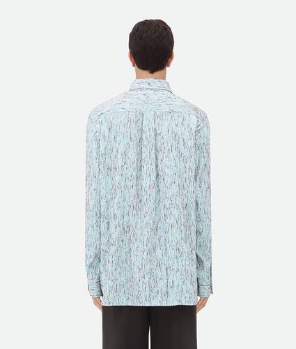 Textured Viscose Stripe Shirt With "BV" Embroidery 