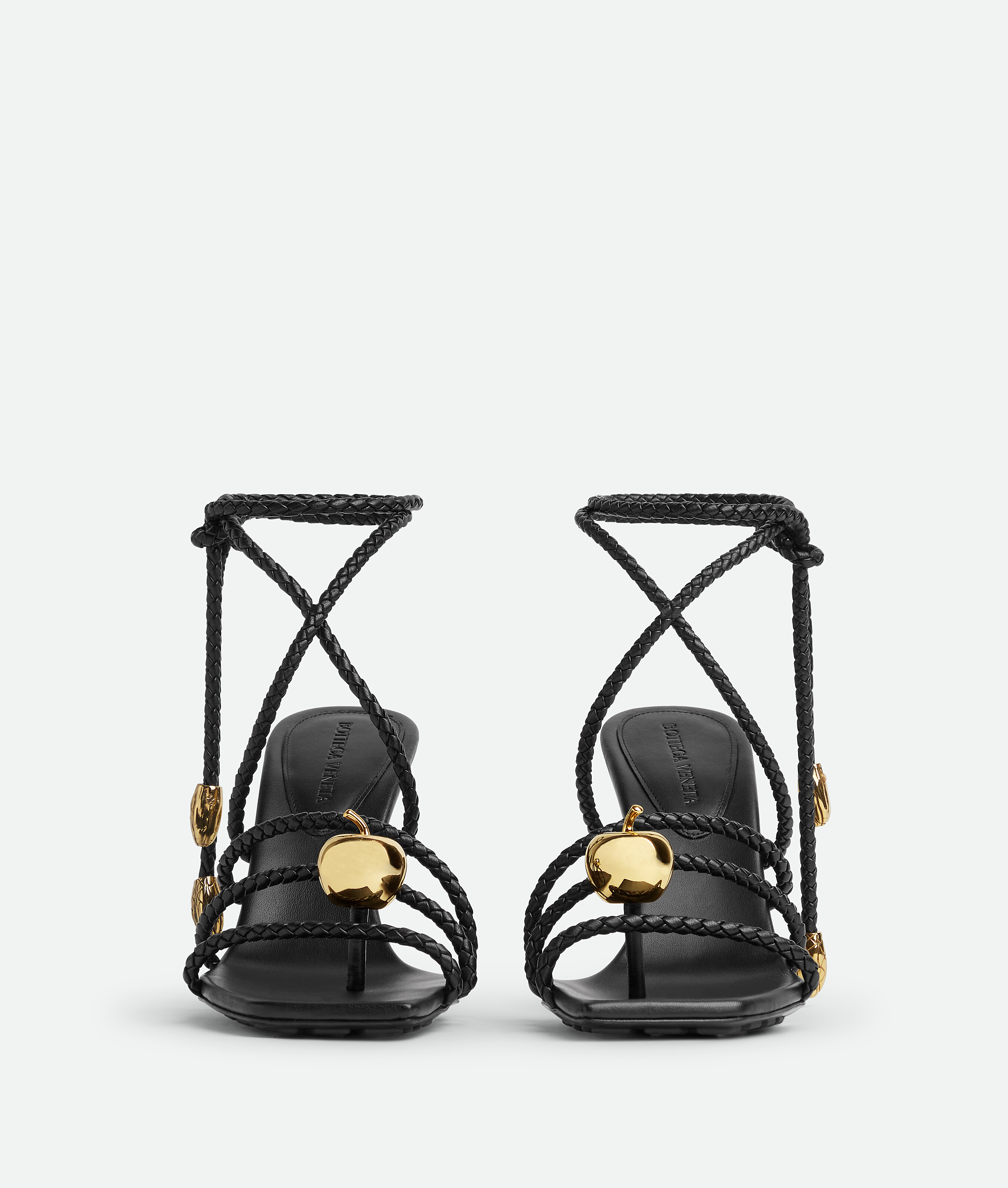 Bottega Veneta Adam Strappy Apple Ankle-wrap Sandals In Black