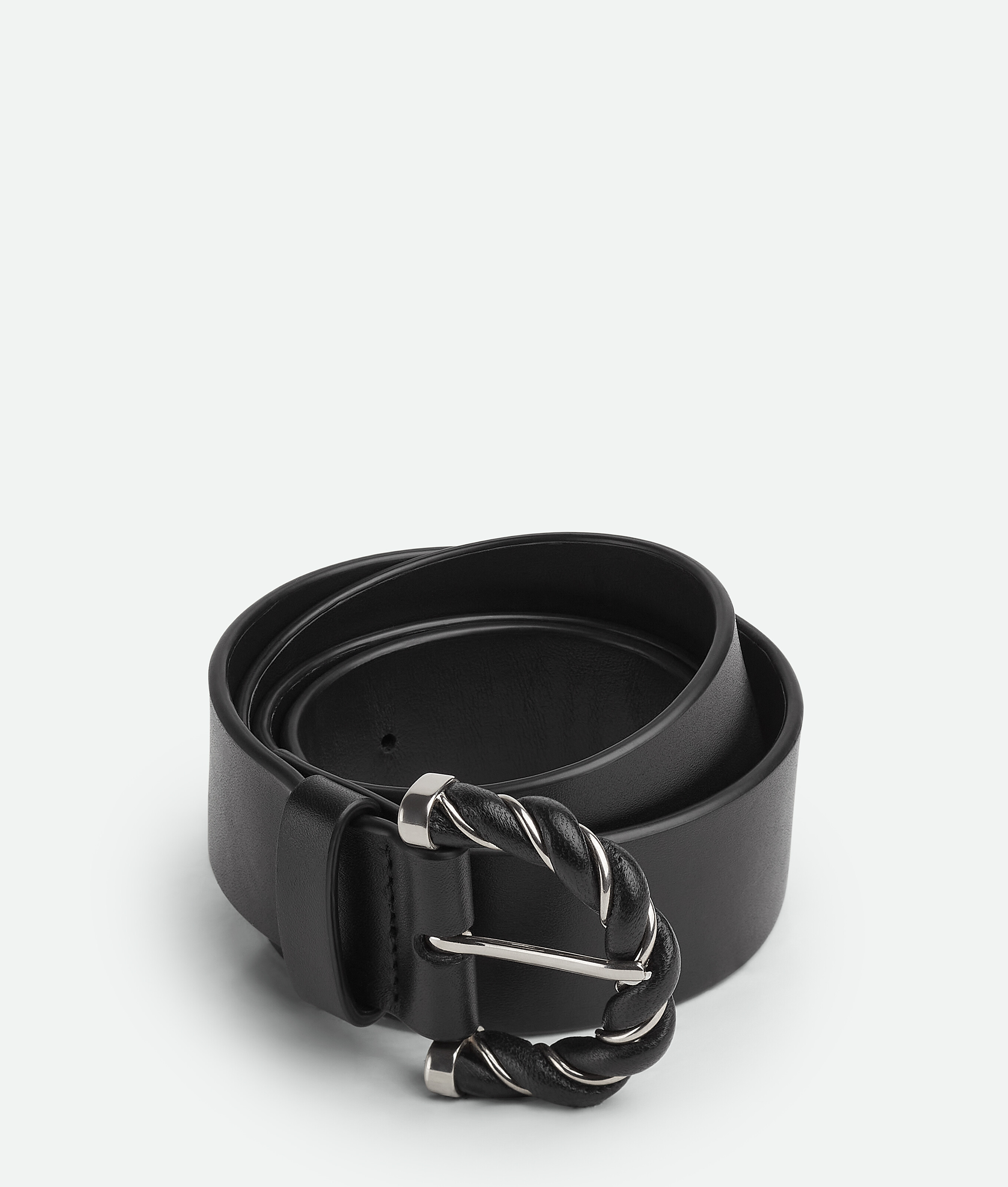 Bottega Veneta Twist Belt In Black