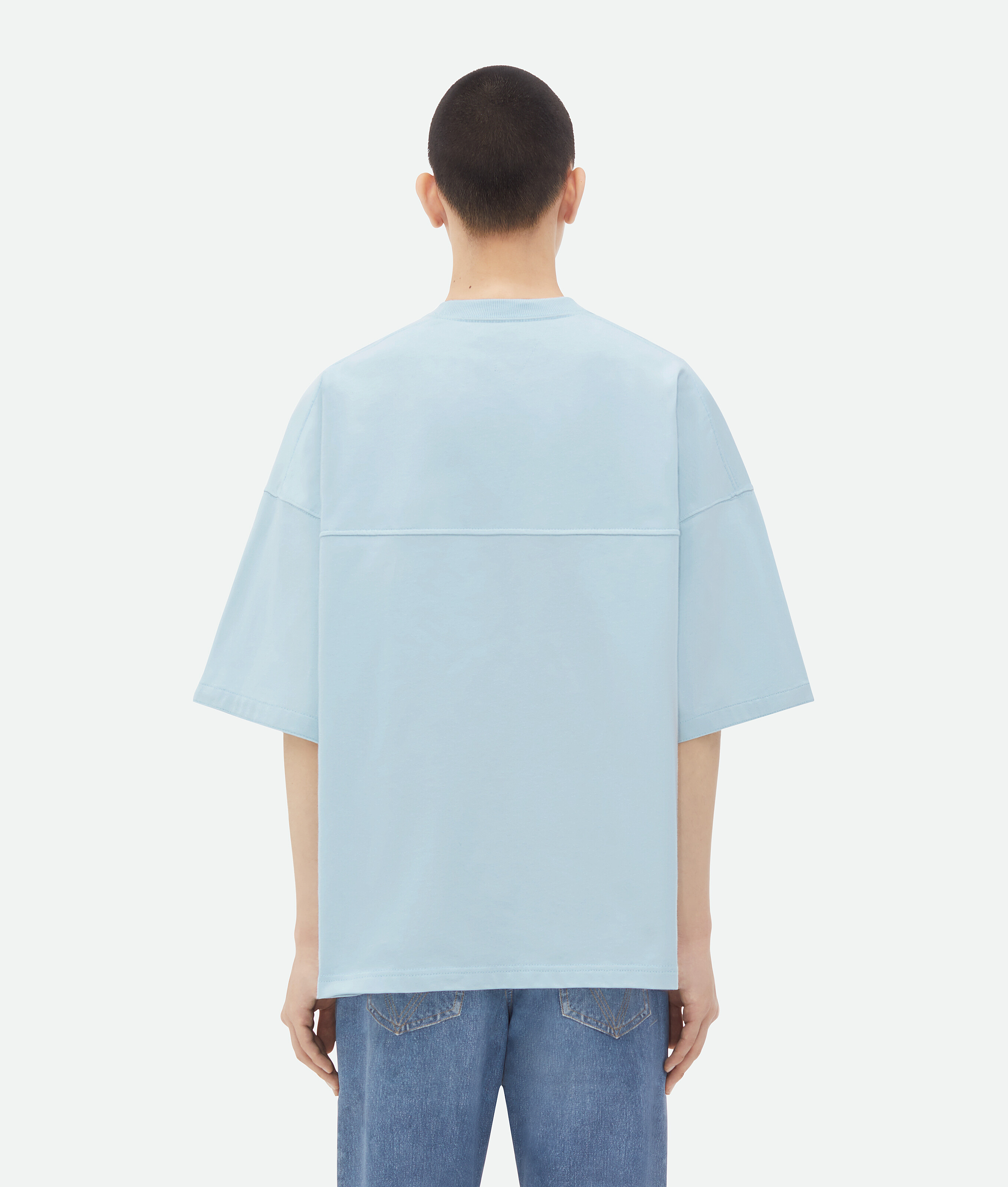 Shop Bottega Veneta Jersey Oversized T-shirt In Blue