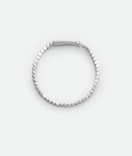 Bottega Veneta stylish Bracelet in black leather & silver