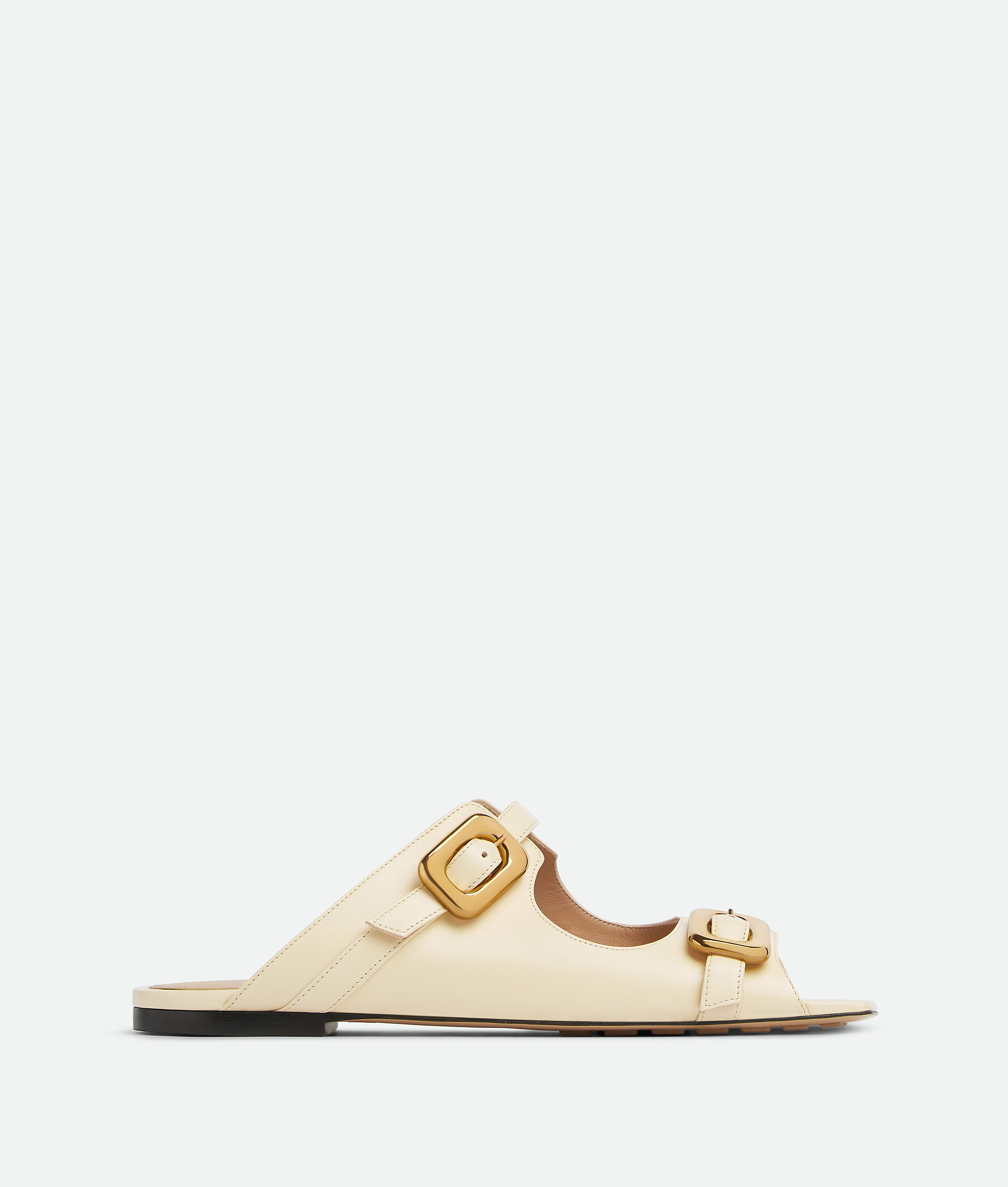 Bottega Veneta Stretch Buckle Flat Mule In White
