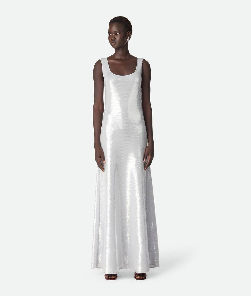 Women's Light Viscose Sequins Dress in Grey | Bottega Veneta PL Women's Light Viscose Sequins Dress in Grey | Bottega Veneta PL