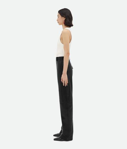 Leather Rounded Leg Trousers