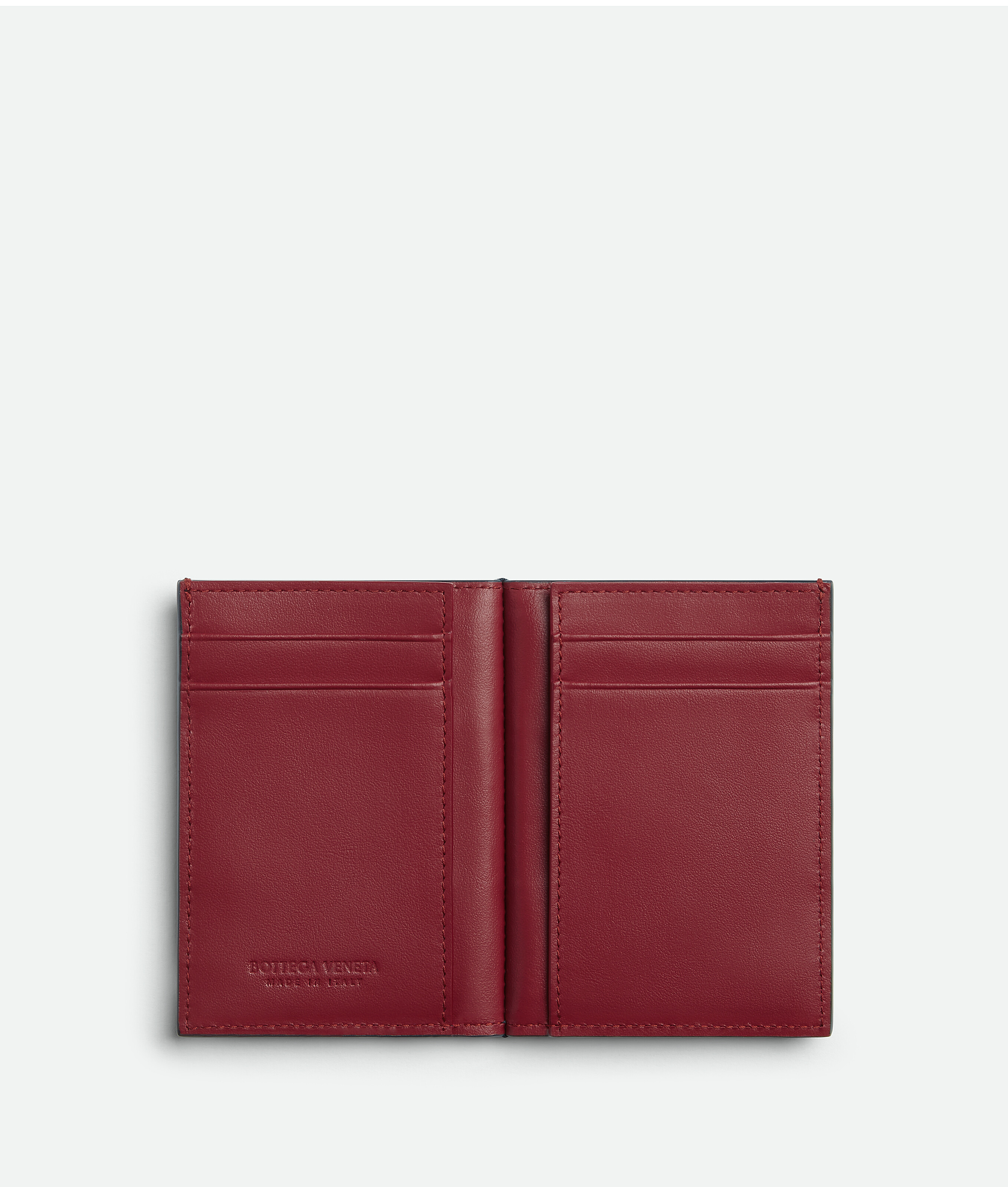 Bottega Veneta Cassette Slim Flap Kartenetui In Deep Blue/ambra