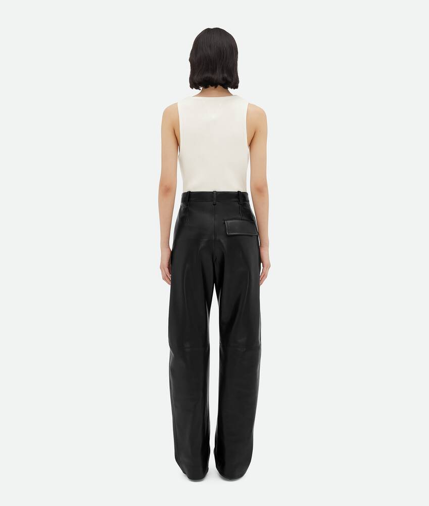 Display a large version of the product image 3 - Leather Rounded Leg Trousers