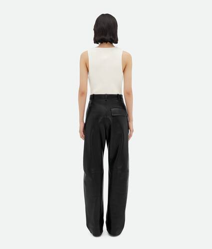 Leather Rounded Leg Trousers