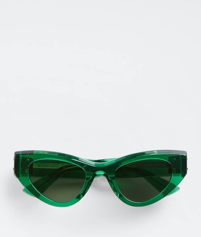 Bottega Veneta® Angle Acetate Cat Eye Sunglasses in Green. Shop online now.