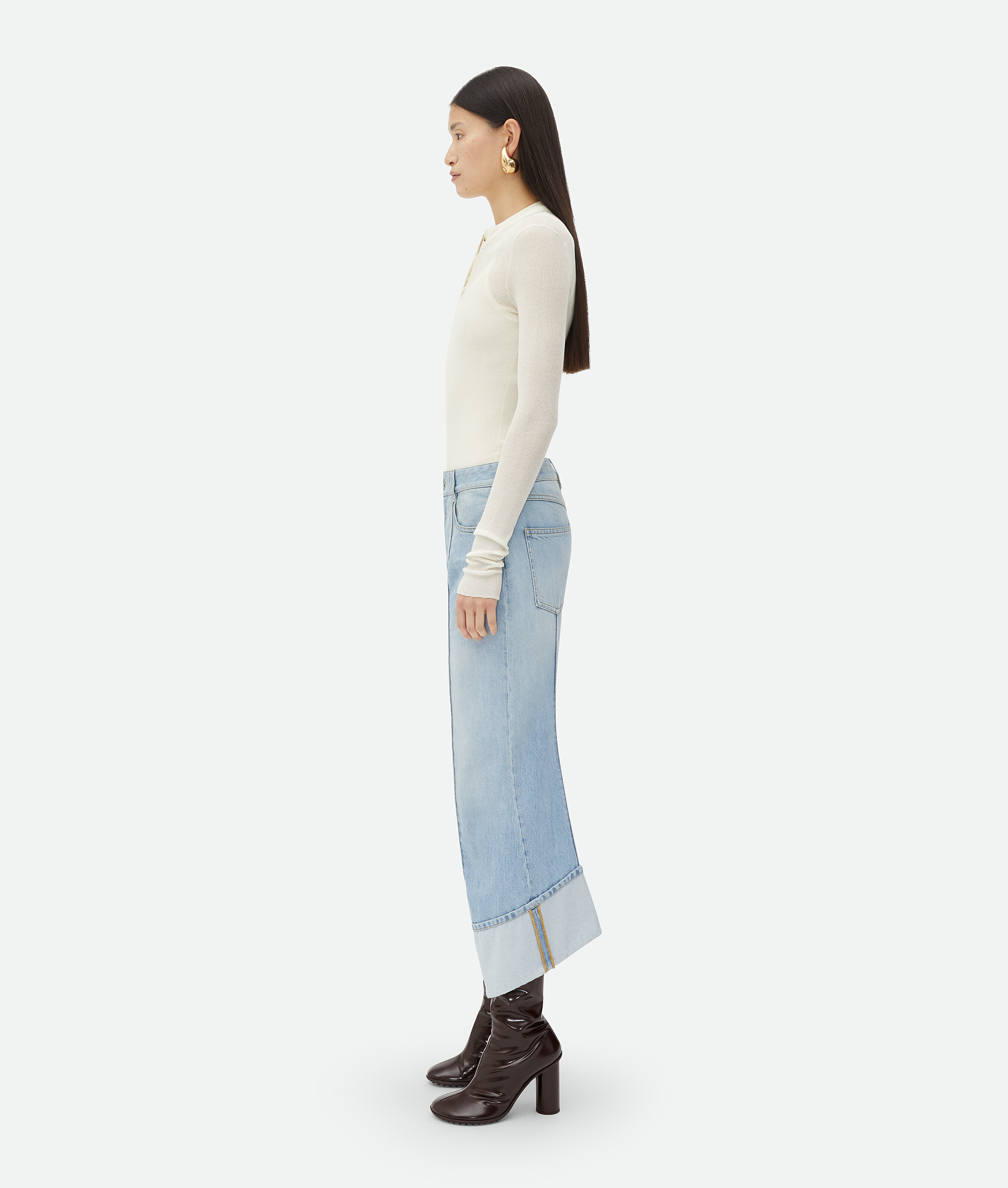 Bottega Veneta Women Curved Line Jeans In Blue