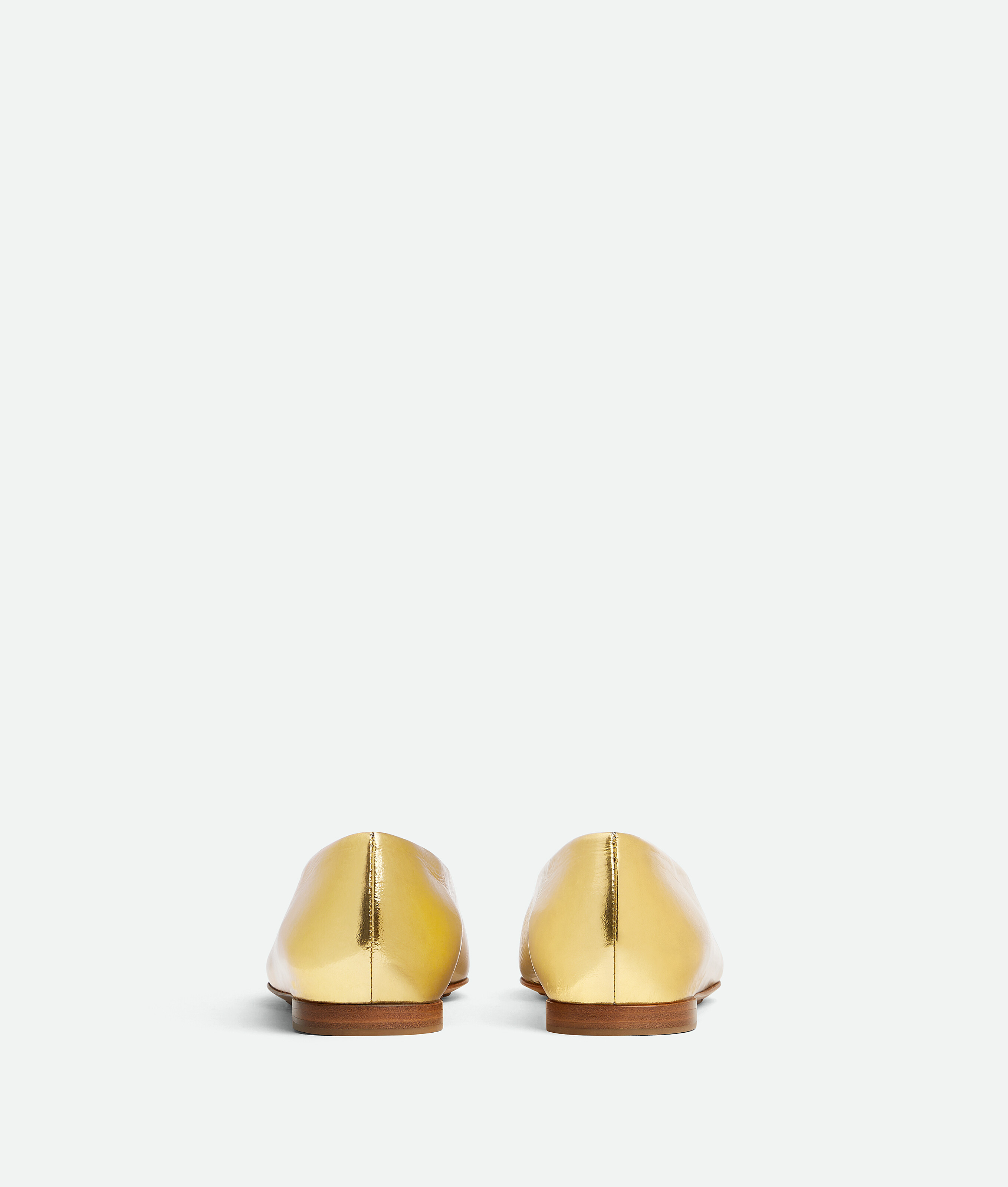 Bottega Veneta Reflective Goatskin Sofia Ballet Flats In Gold