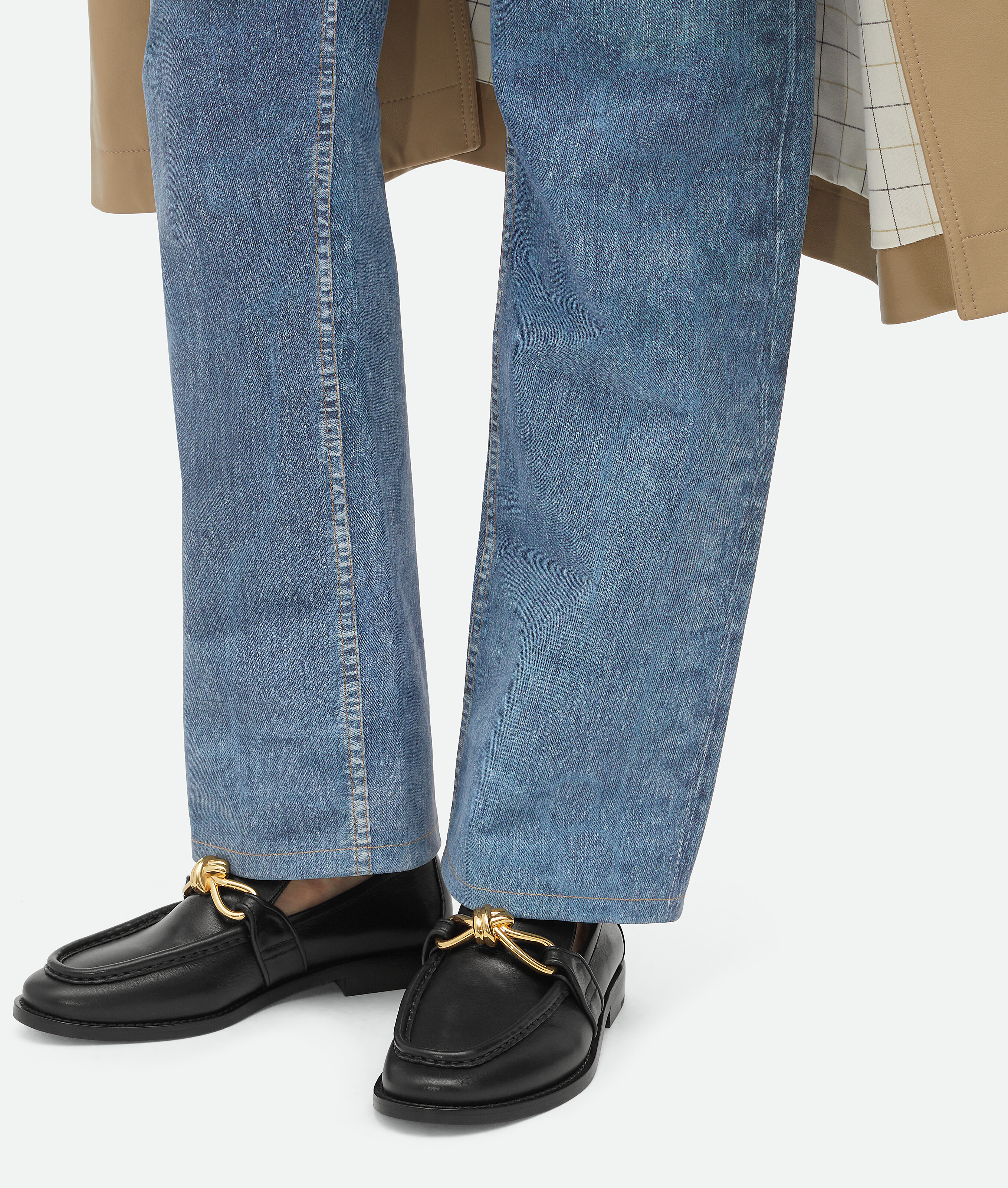 Bottega Veneta Astaire Metallic Knot Leather Loafers In Black