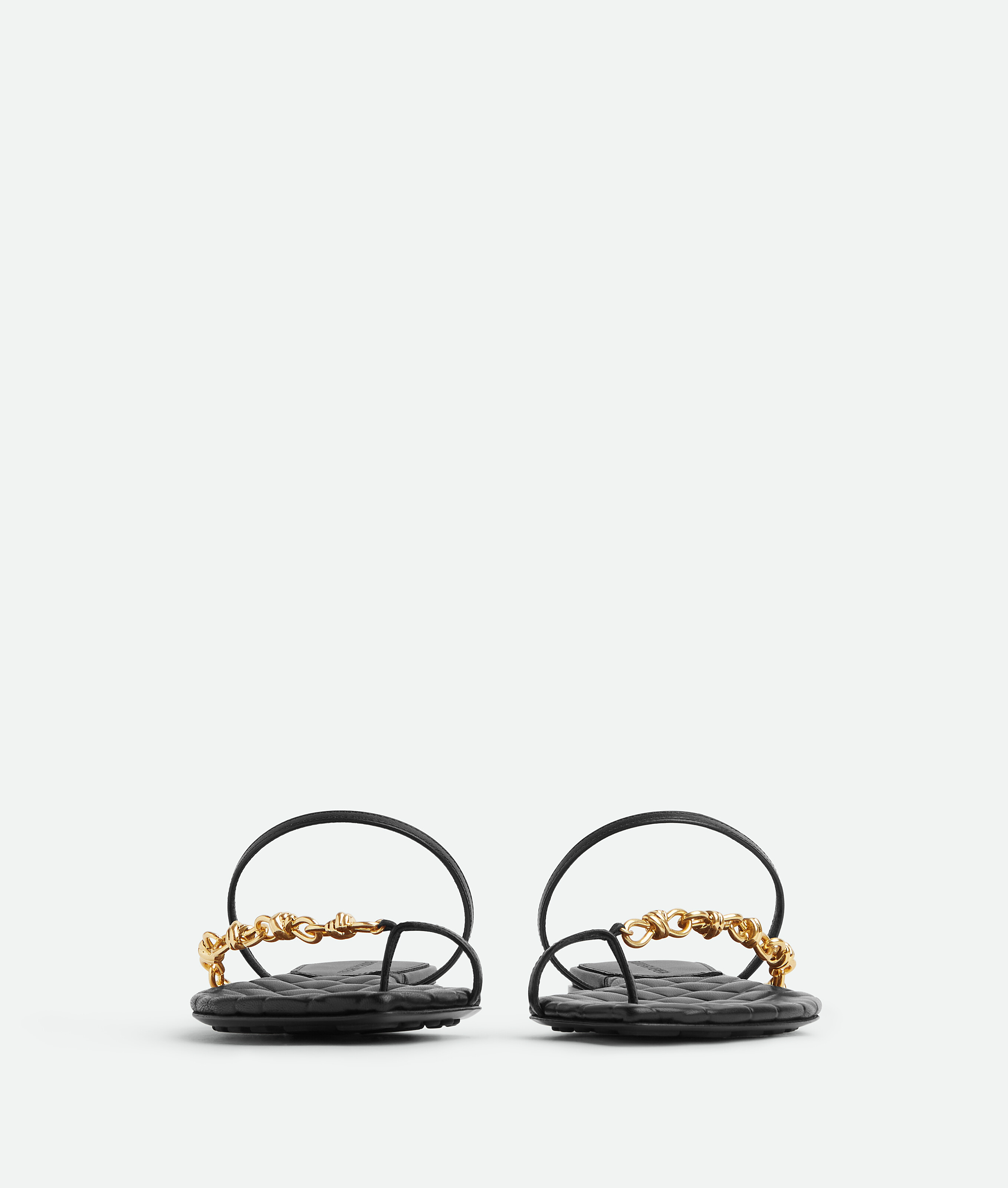 Shop Bottega Veneta Flache Leaf Sandalen In Black