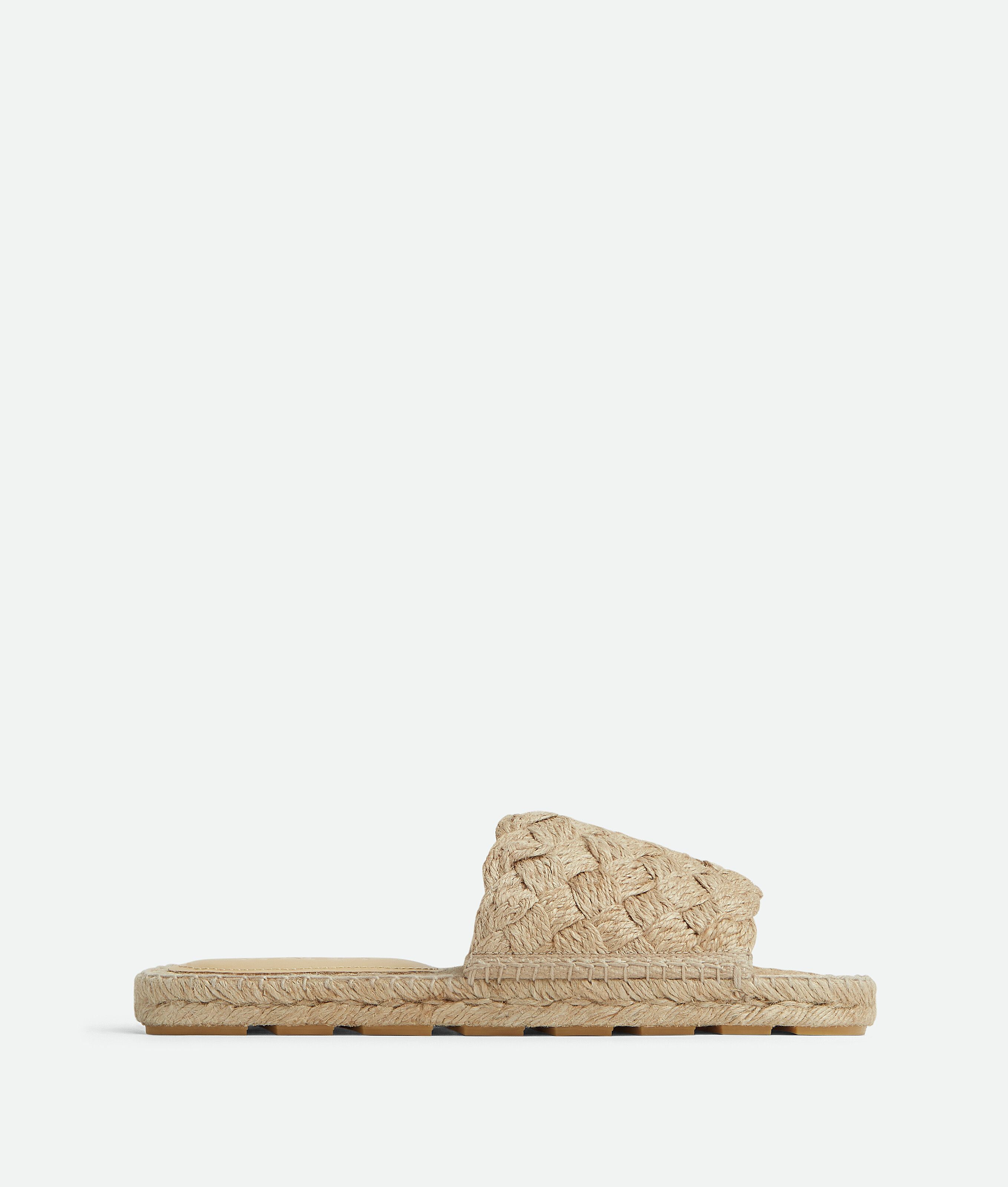Bottega Veneta Jacket Intreccio Jute Espadrille Slides In Neutral