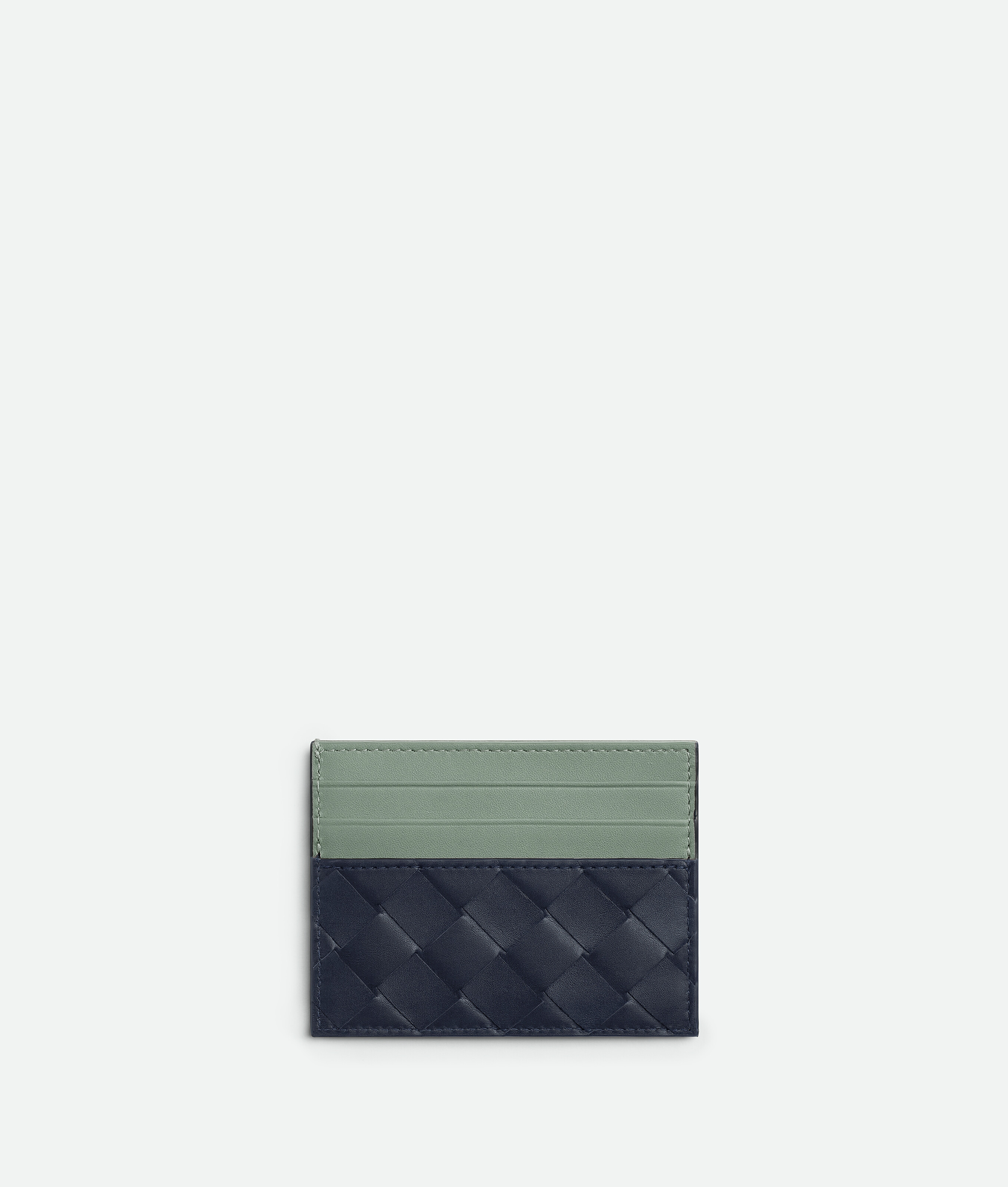 Shop Bottega Veneta Intrecciato Credit Card Case In Space/new Sauge