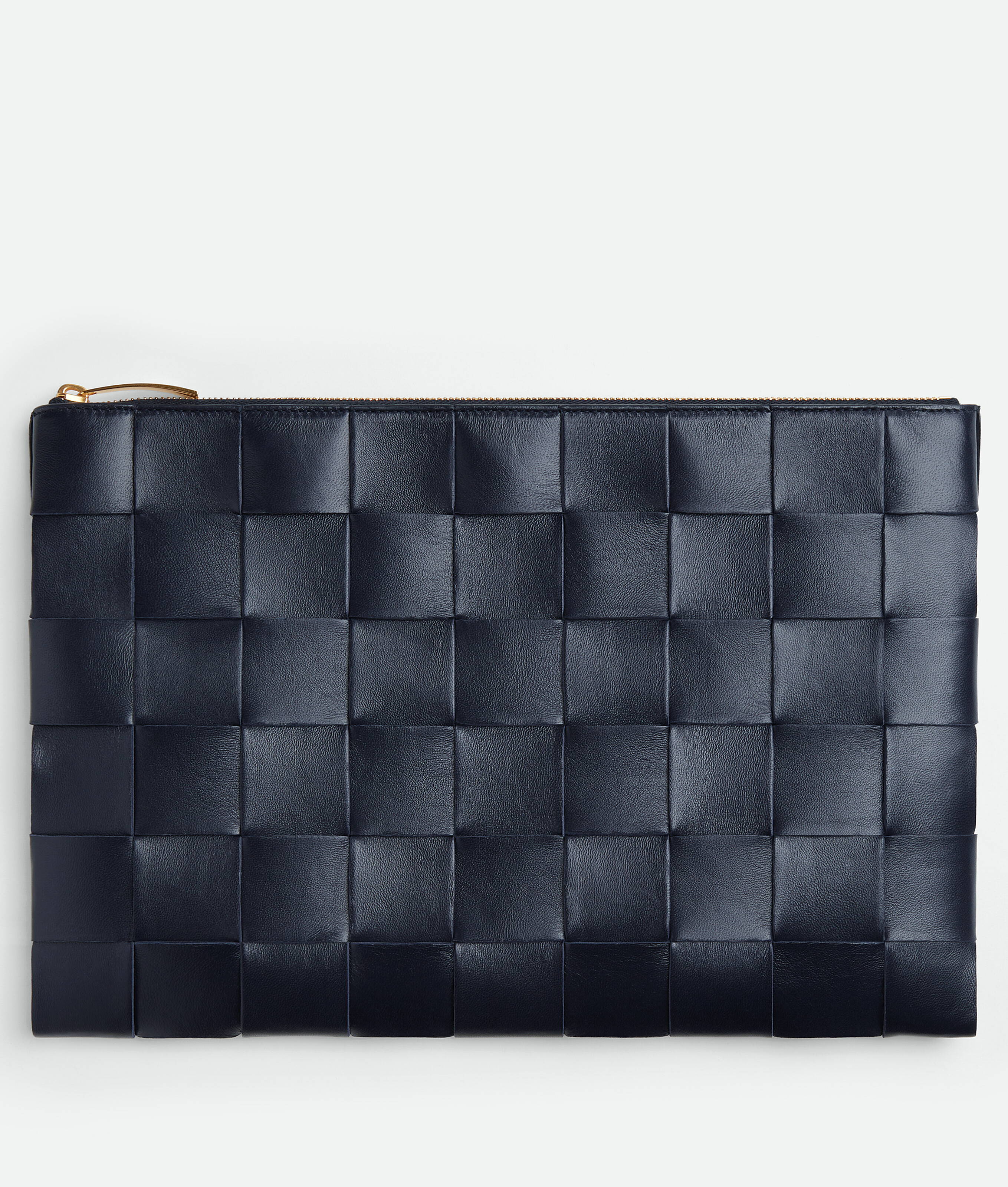 Bottega Veneta Pochette Plate Cassette Grand Format In Blue