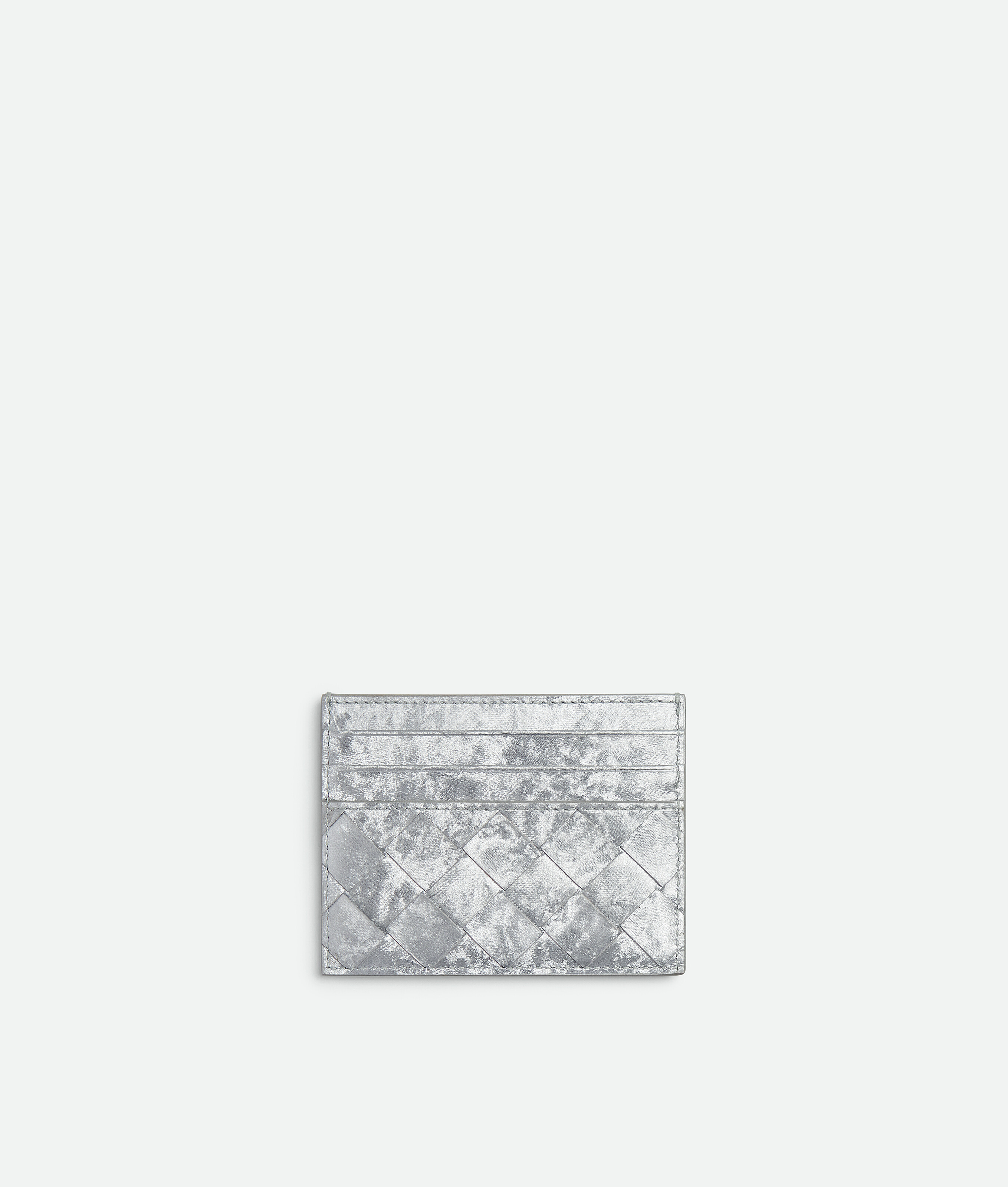Women's Intrecciato Credit Card Case in Silver Bottega Veneta Thailand EN - Image 2
