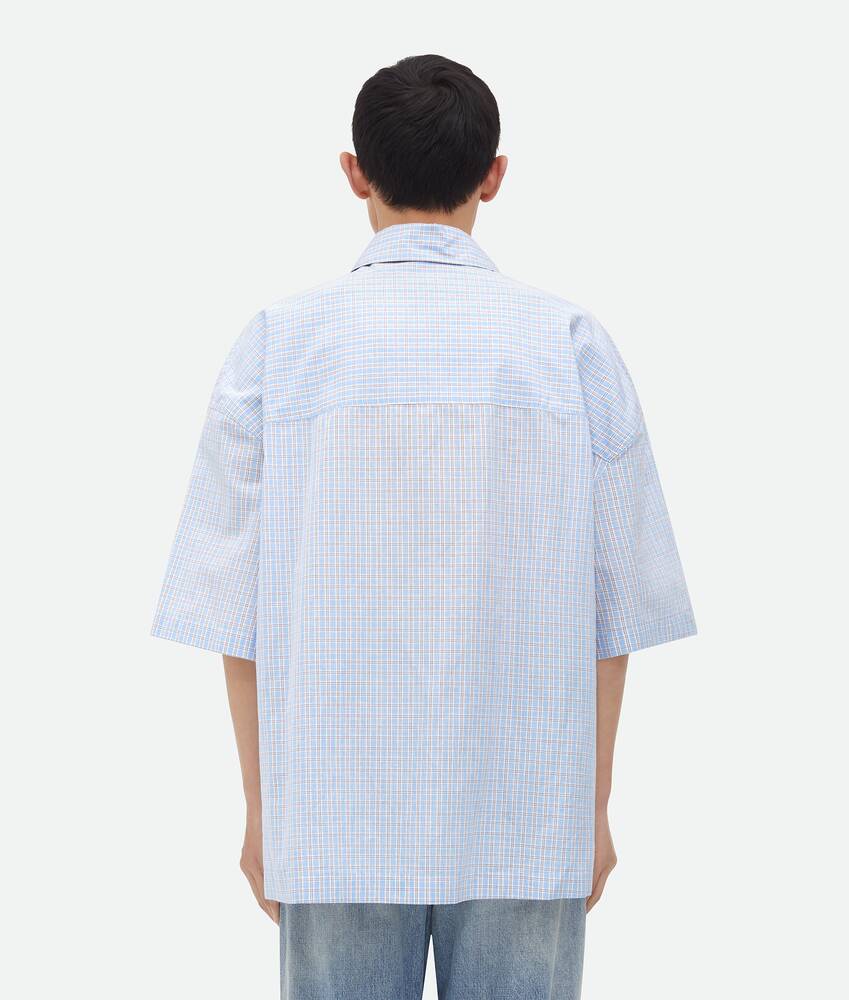 Display a large version of the product image 3 - Cotton Linen Check Overshirt With "BV" Embroidery