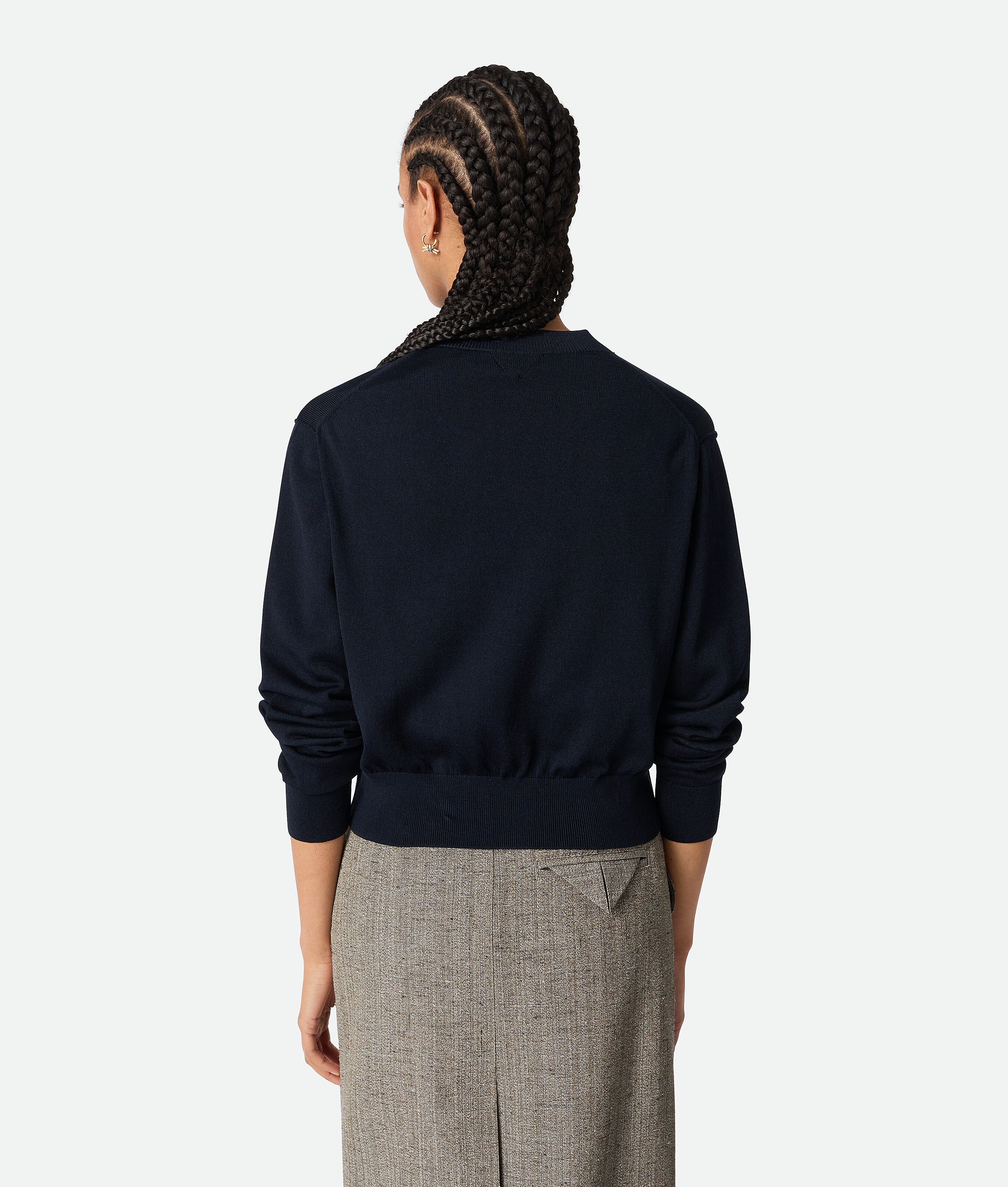 Bottega Veneta Twin-set In Misto Cotone Blu Notte  Donna