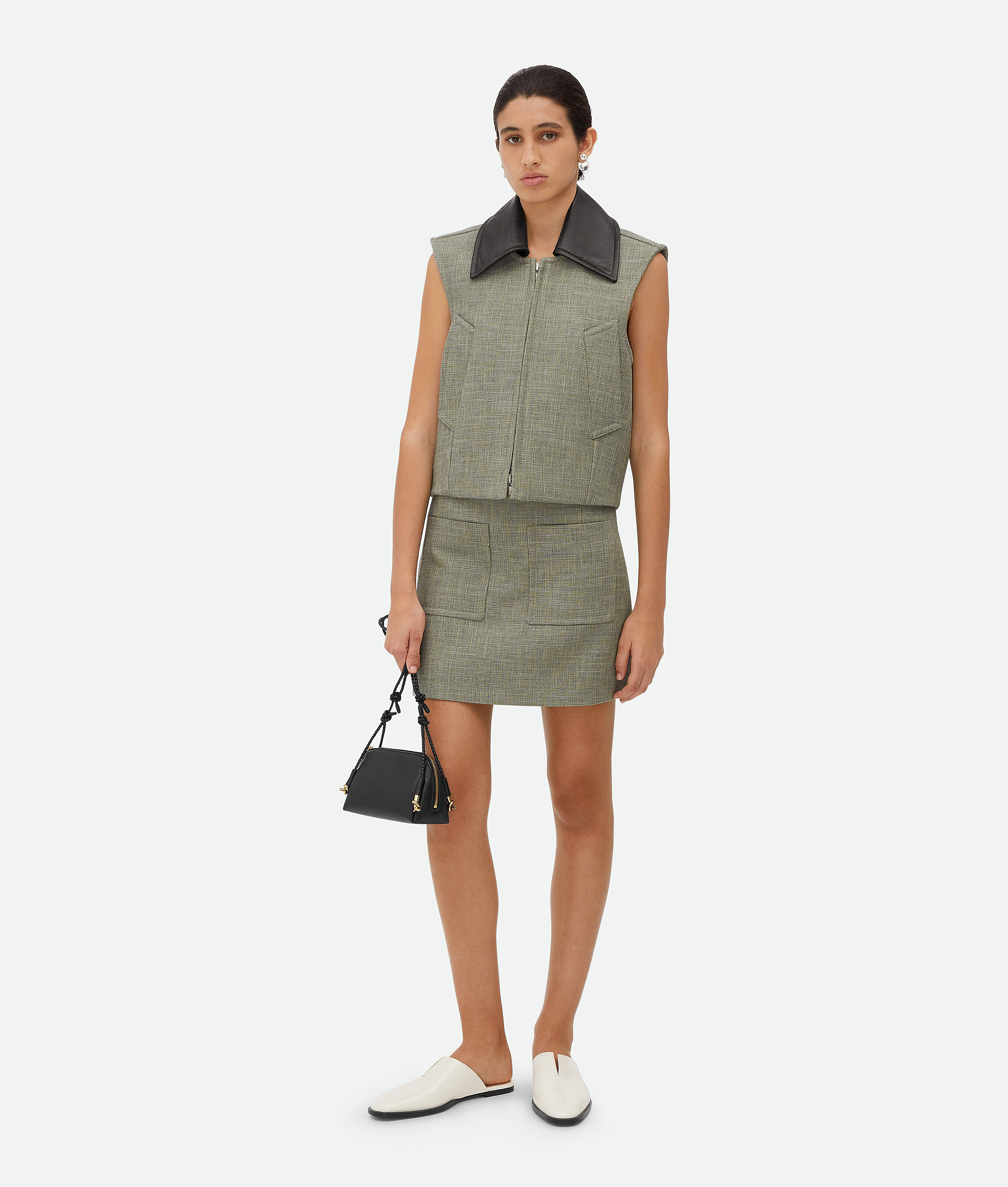 Bottega Veneta Melange Cotton Gilet - Green - Woman - 6 - Cotton, Viscose & Wool