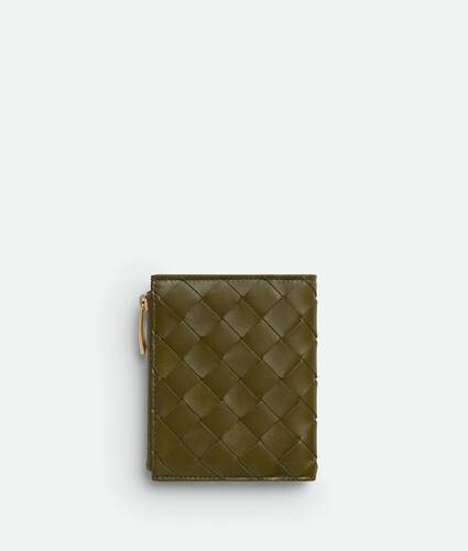 Small Intrecciato Bi-Fold Zip Wallet