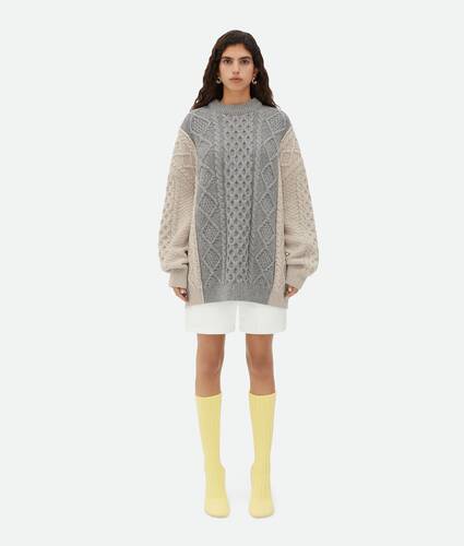 Aran Patchwork Wool Jumper