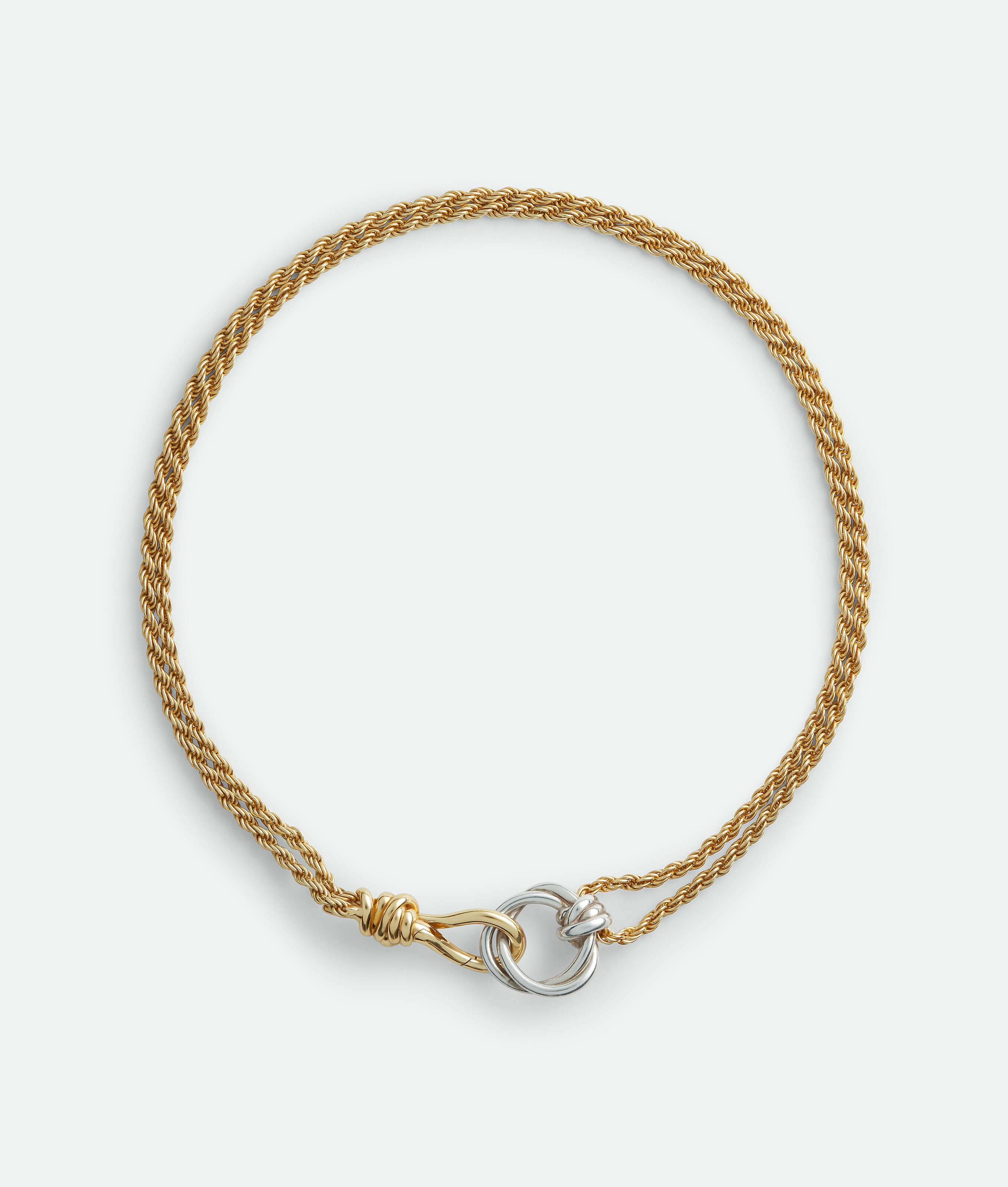 Bottega Veneta Knot Necklace In Silver/yellow Gold