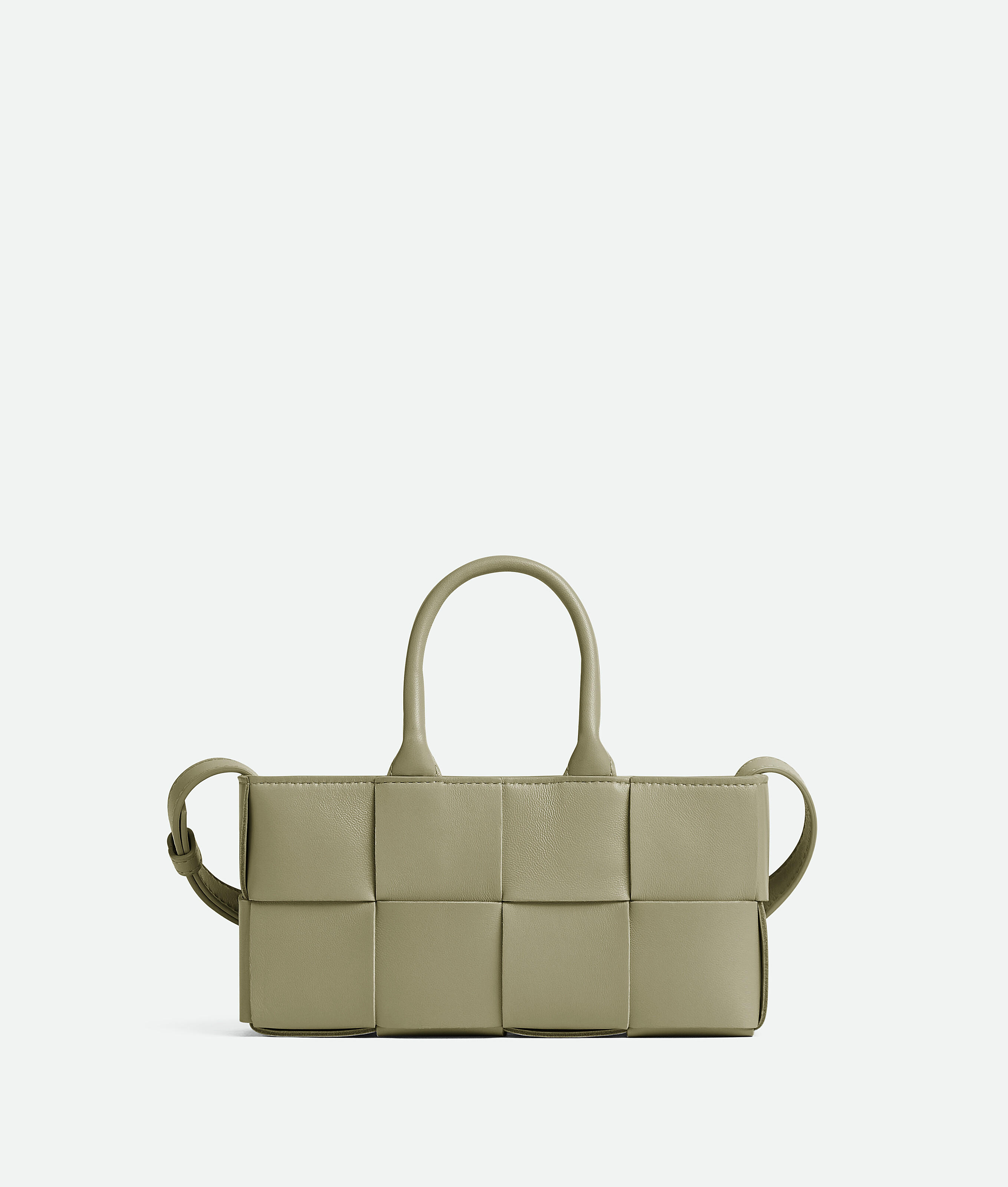 Bottega Veneta Mini East West Arco Tote Bag In Travertine & Gold