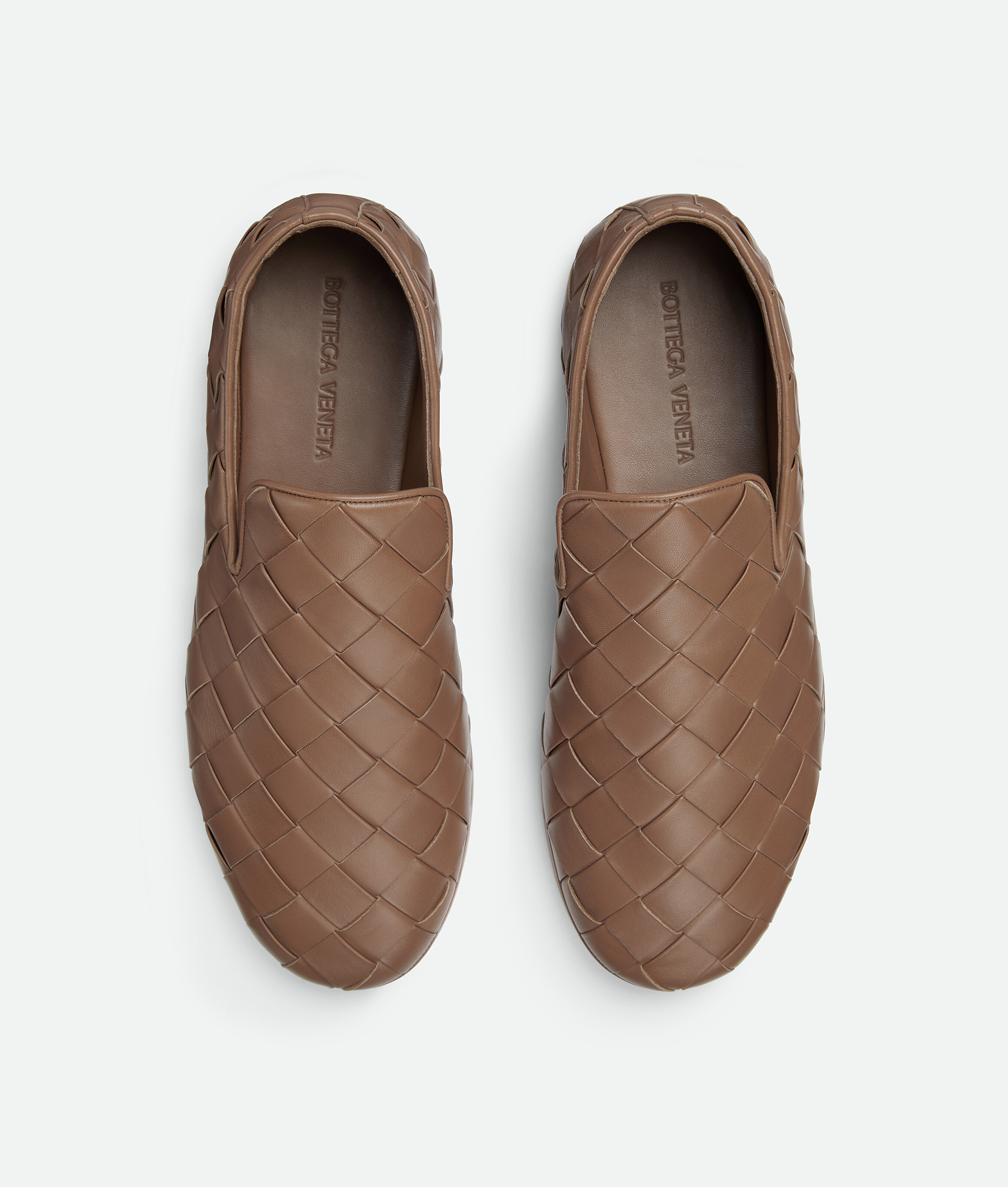 Bottega Veneta Sunday Woven Slippers In Pinecone