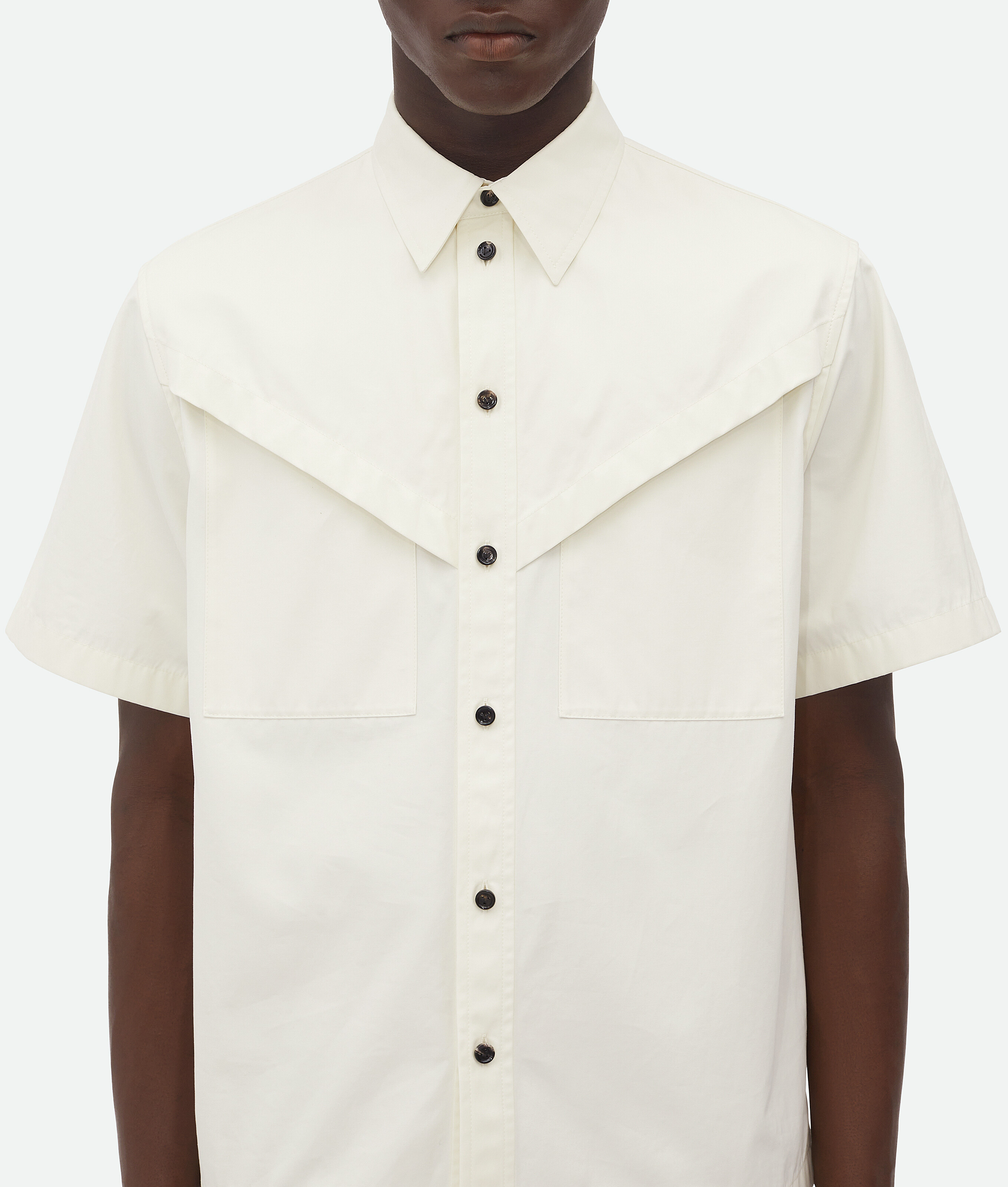 Bottega Veneta Light Cotton Twill Shirt In Frosting