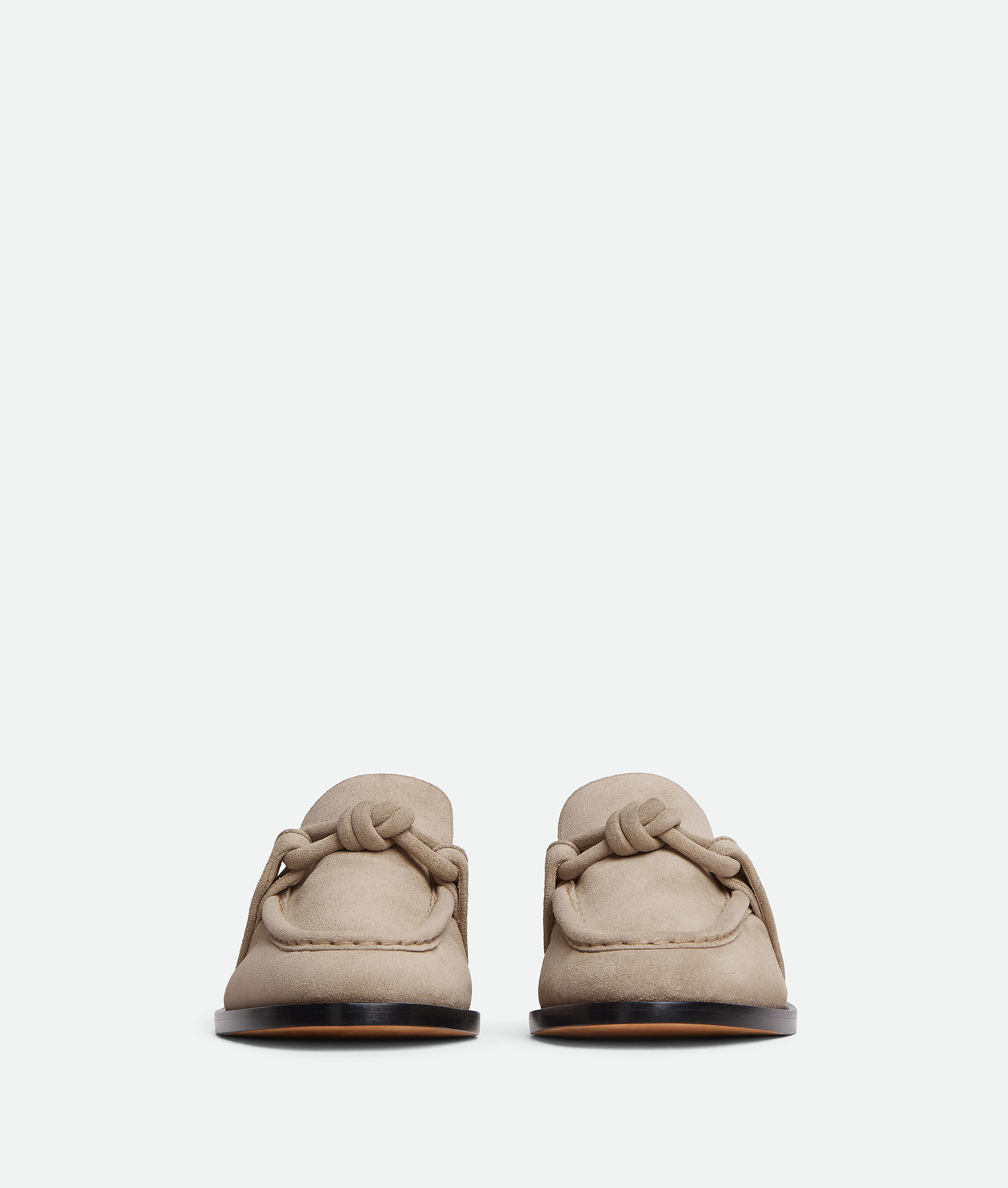 Bottega Veneta Astaire Knot Soft Suede Loafers In Neutral