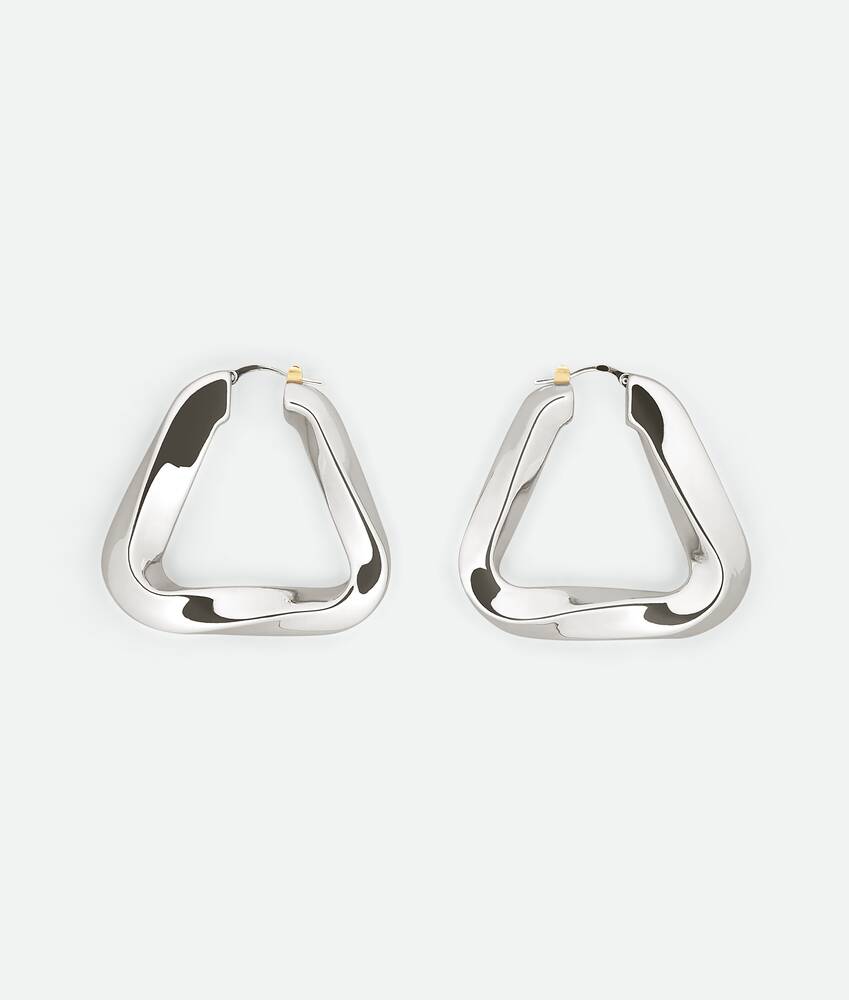 Bottega Veneta® Women's Triangle Hoop Earrings in Silver. Shop online now.