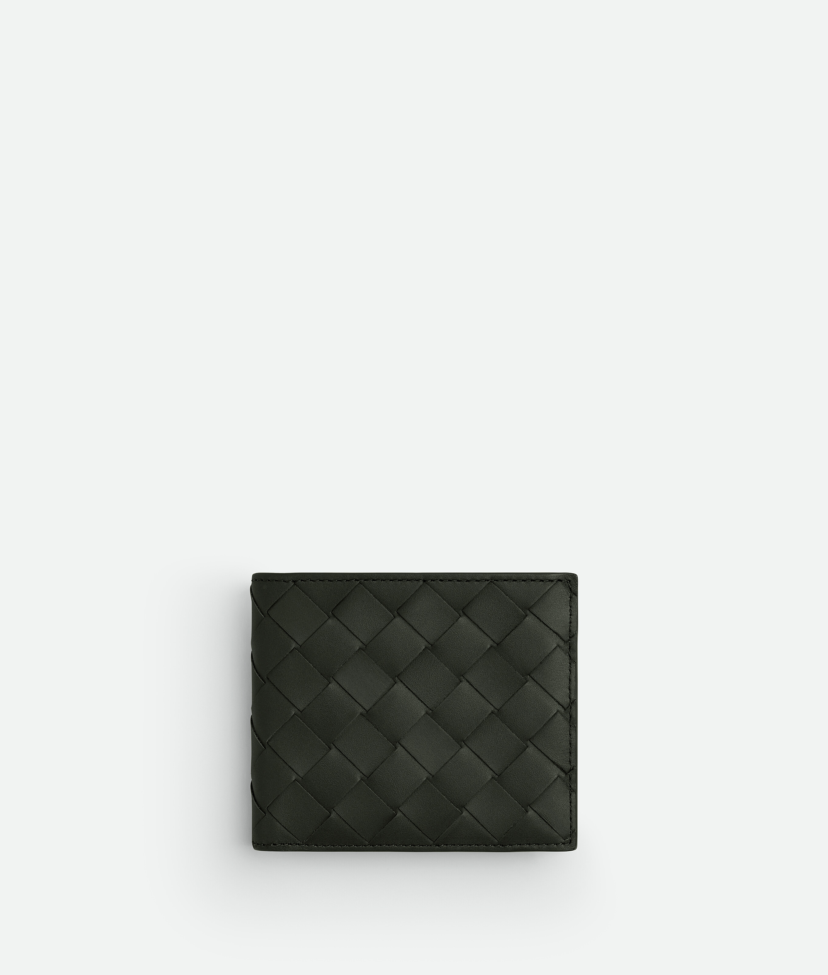 Bottega Veneta Intrecciato Bi-fold Wallet With Coin Purse In Dark Green