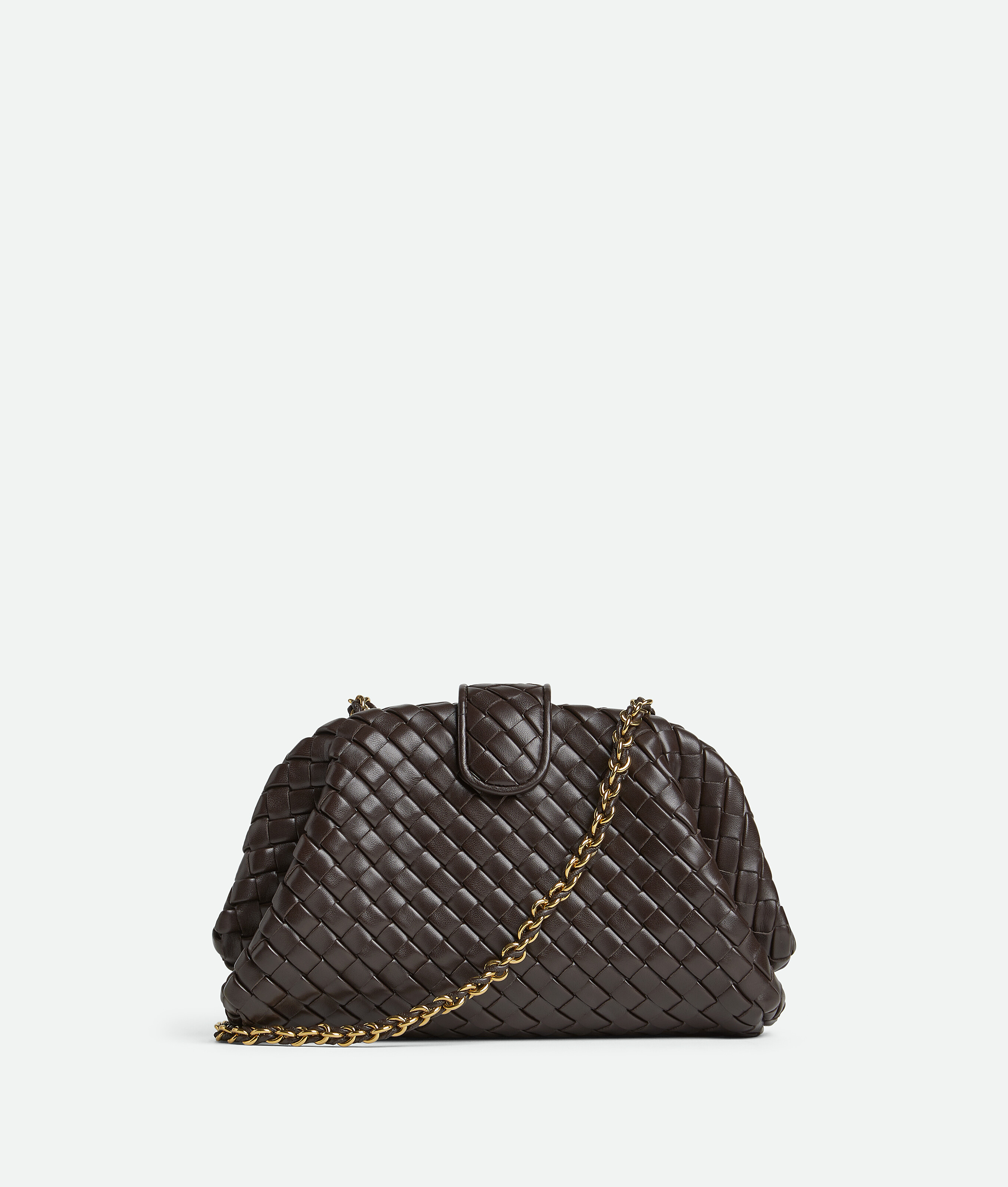 Shop Bottega Veneta Lauren 1980 Mini Clutch With Chain In Fondant