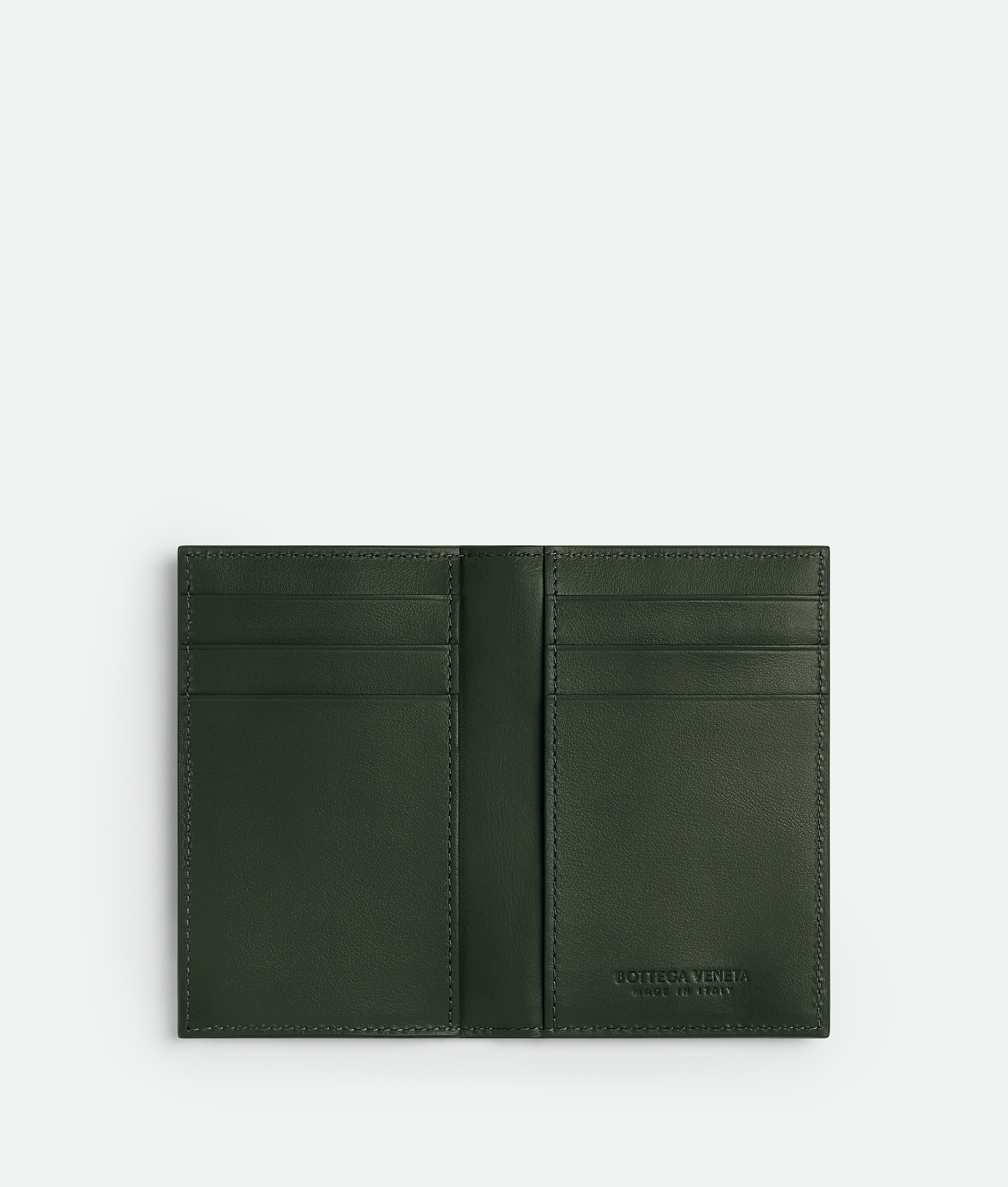 Bottega Veneta Cassette Flap Card Case In Dark Green