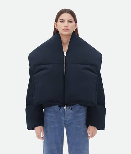 Display a large version of the product image 1 - Frosted Poplin Cropped Puffer Jacket