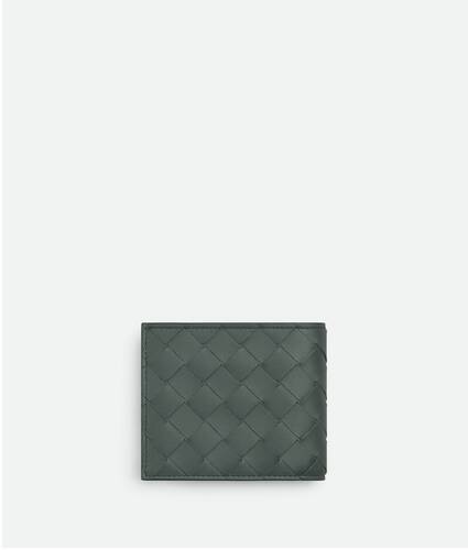 Bottega Veneta Men's Intrecciato 15 Avenue Stitch Bifold Wallet, Beige/Blac, Men's, Small Leather Goods Billfolds Bifold Trifold Wallets