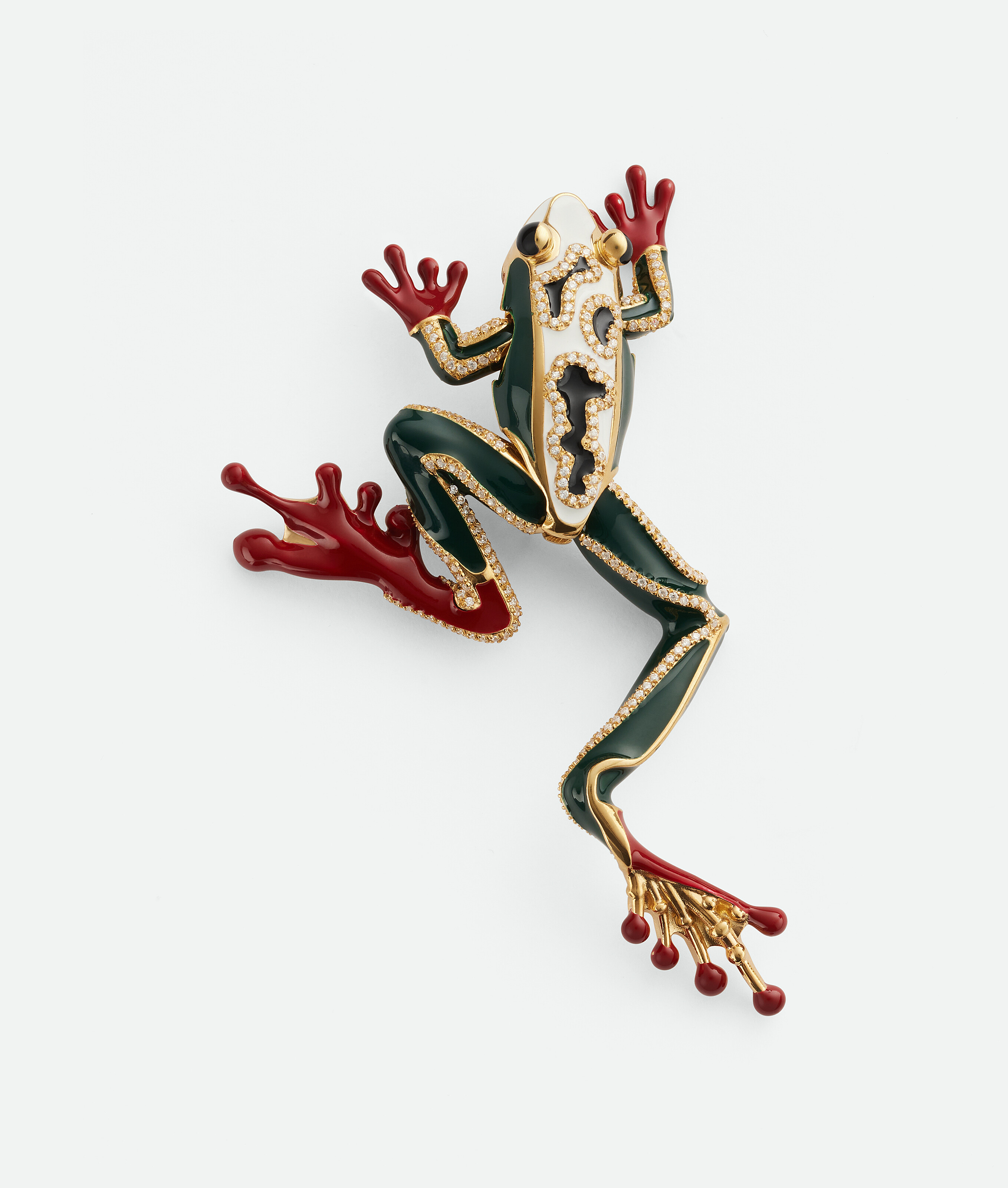 Bottega Veneta Rana Large Brooch - White/dark Green - Woman