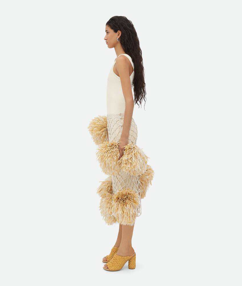 Display a large version of the product image 2 - Paper Mesh Crochet Skirt With Pompom