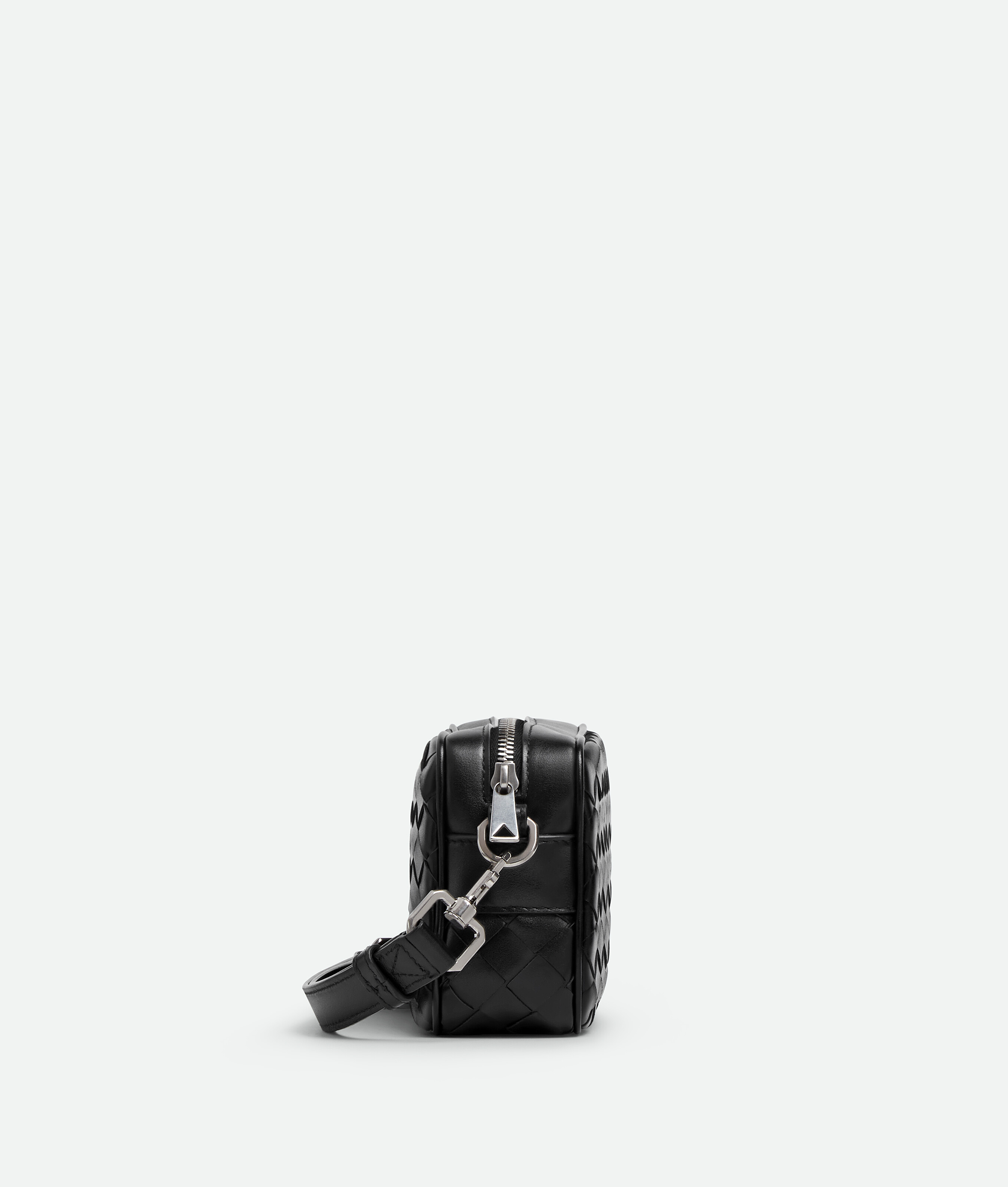 Shop Bottega Veneta Mini Intrecciato Camera Bag In Black