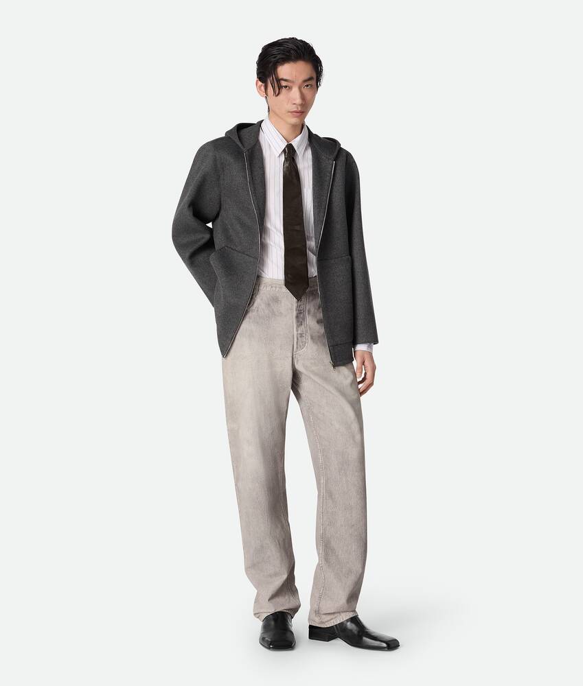 BOTTEGA VENETA *ボッテガ* ダブルフェイス ウール フーディ Bottega Veneta® Men's Double Face Wool Hoodie in Charcoal