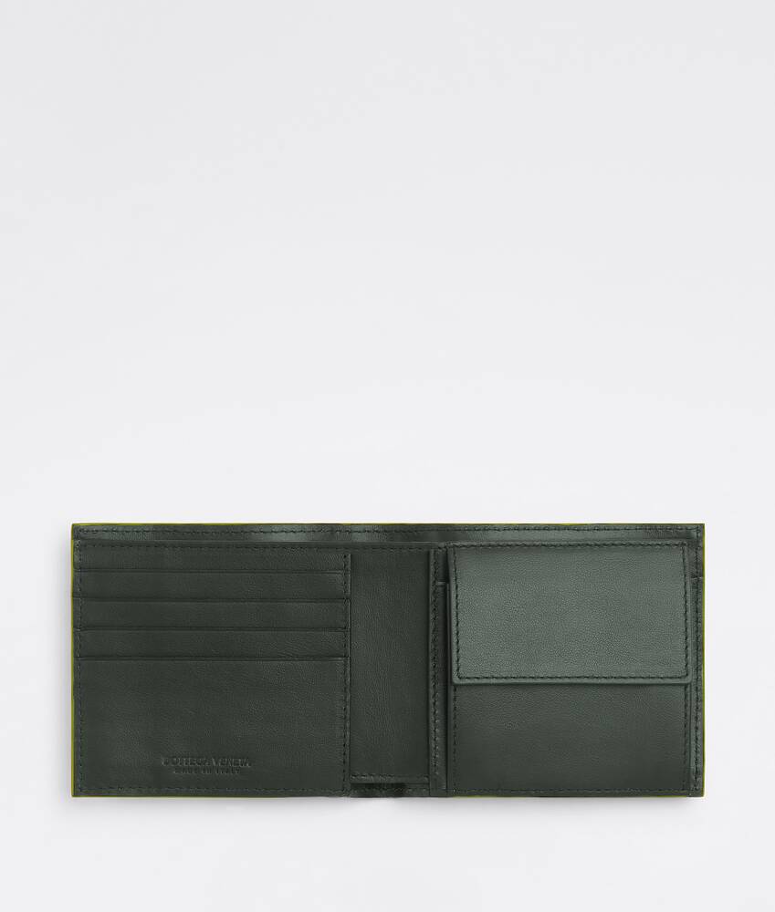 Bottega Veneta® Men's Bi-Fold Wallet With Coin Purse in Kiwi