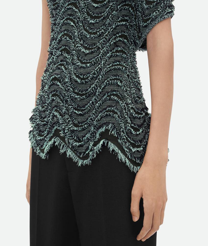 Display a large version of the product image 4 - Textured Viscose Top With Weaved Fringes
