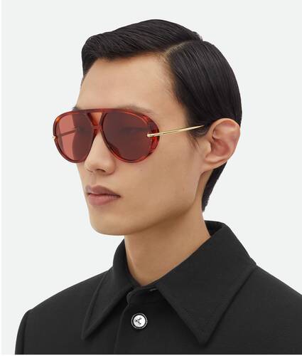 Retro Celebrity Style Flat Top Key Hole Aviator Sunglasses (Black)